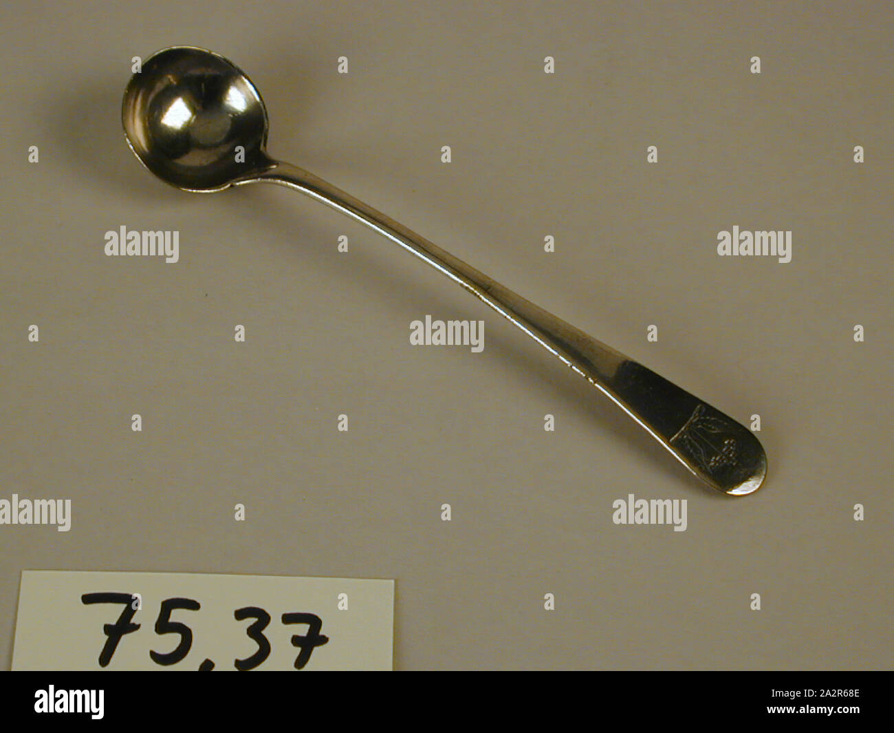 Michel Forton, kanadischen, 1754-1816, Senf Löffel, Ca. 1790, Silber, Gesamt: 4 1/2 × 7/8 × 1/2 Zoll (11,4 × 2,2 × 1,3 cm Stockfoto