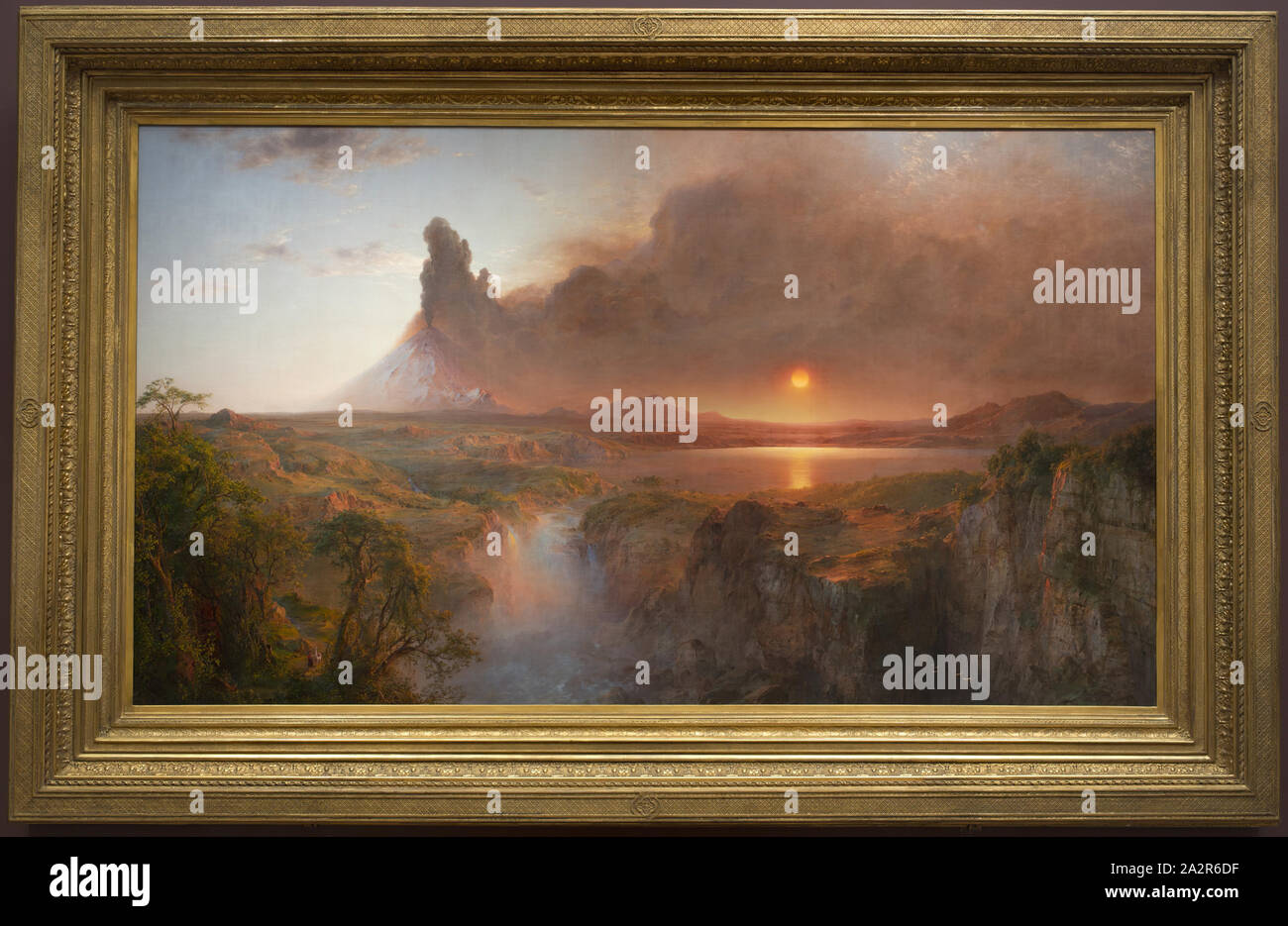 Frederic Edwin Church, American, 1826-1900, Cotopaxi, 1862, Öl auf Leinwand, ohne Rahmen: 48 x 85 in. (121,9 × 215,9 cm Stockfoto