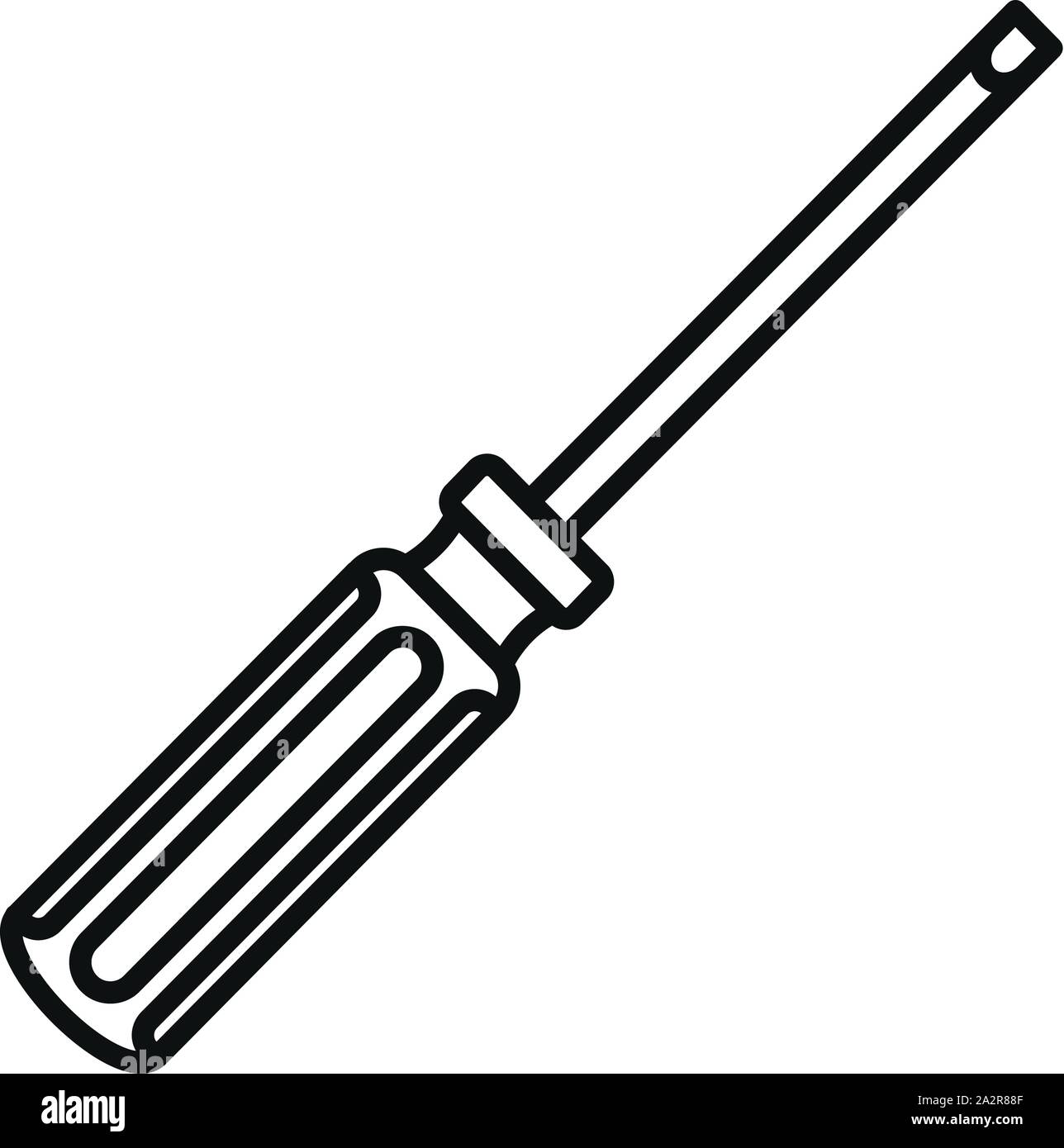 Metall Schraubendreher Symbol. Umrisse metall Schraubendreher vektor Symbol für Web Design auf weißem Hintergrund Stock Vektor