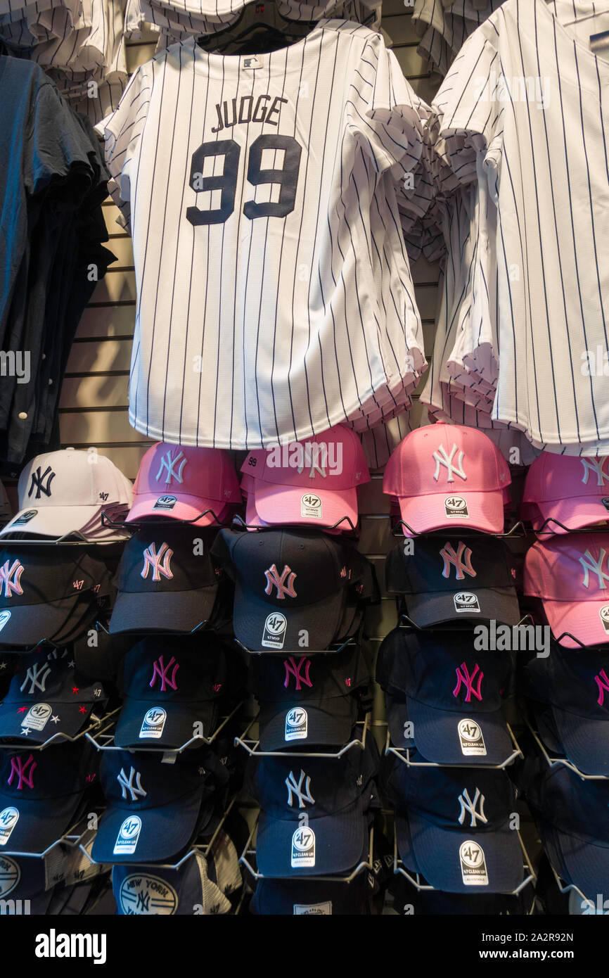 Markenkleidung, Team Yankees Store Innenraum, NYC Stockfoto