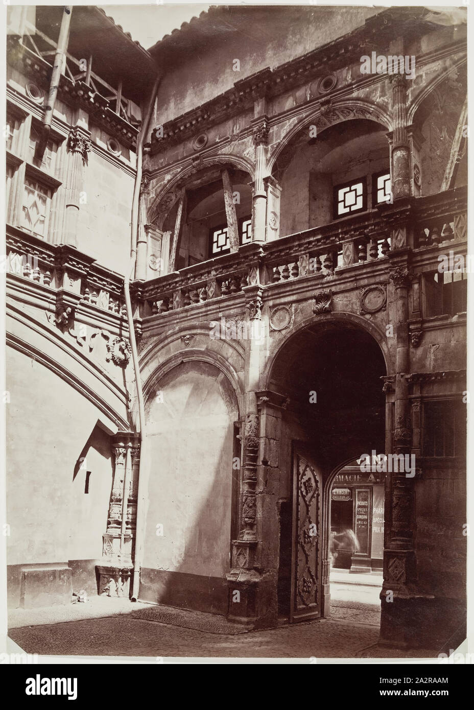 Innenhof, zwischen 1850 und 1900, Eiklar drucken Stockfoto