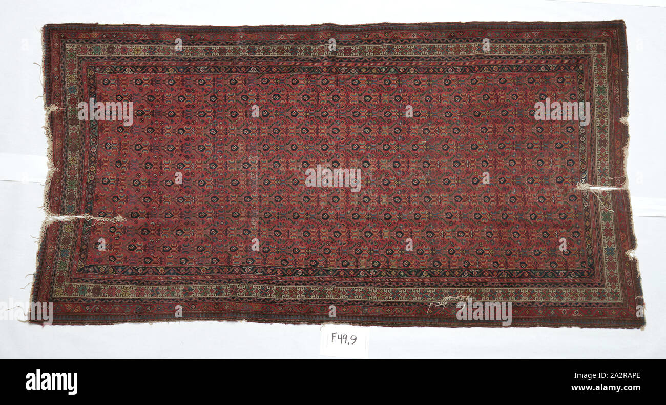 Islamische, iranischen, Hamadan Wolldecke, C. 1850, Wolle auf Baumwolle Warp, 107 1/2 x 58 in Stockfoto
