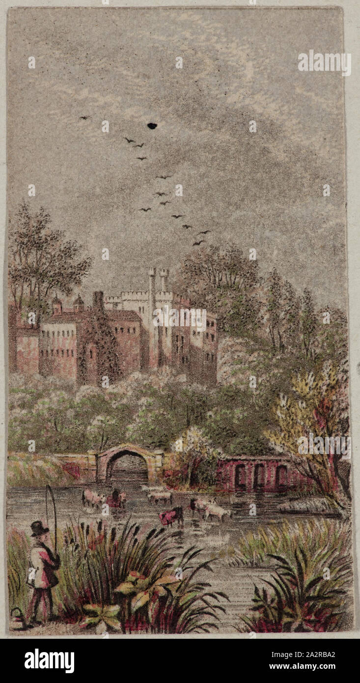 George Baxter, Englisch, 1804-1867, (Untitled), Ca. 1851, Tiefdruck und Relief gedruckt in Farbe Tinte (Baxter), Bild (und Blatt): 1 7/8 x 1 1/8 Zoll (4,8 × 2,9 cm Stockfoto