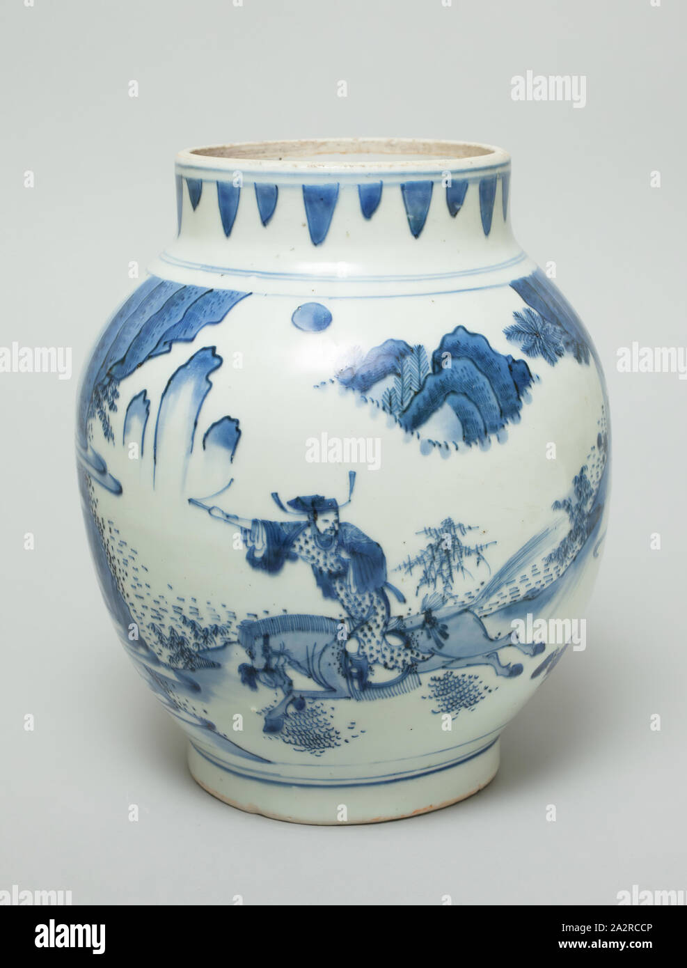 Unbekannt (Chinesisch), Vase, 1675/1700, Steinzeug mit unterglasur Stockfoto