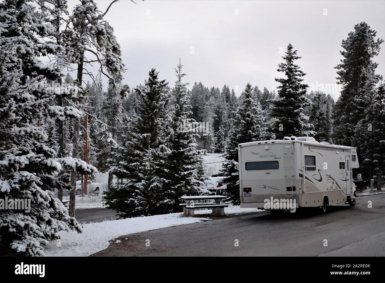 RV in Banff, British Columbia, Kanada Stockfoto