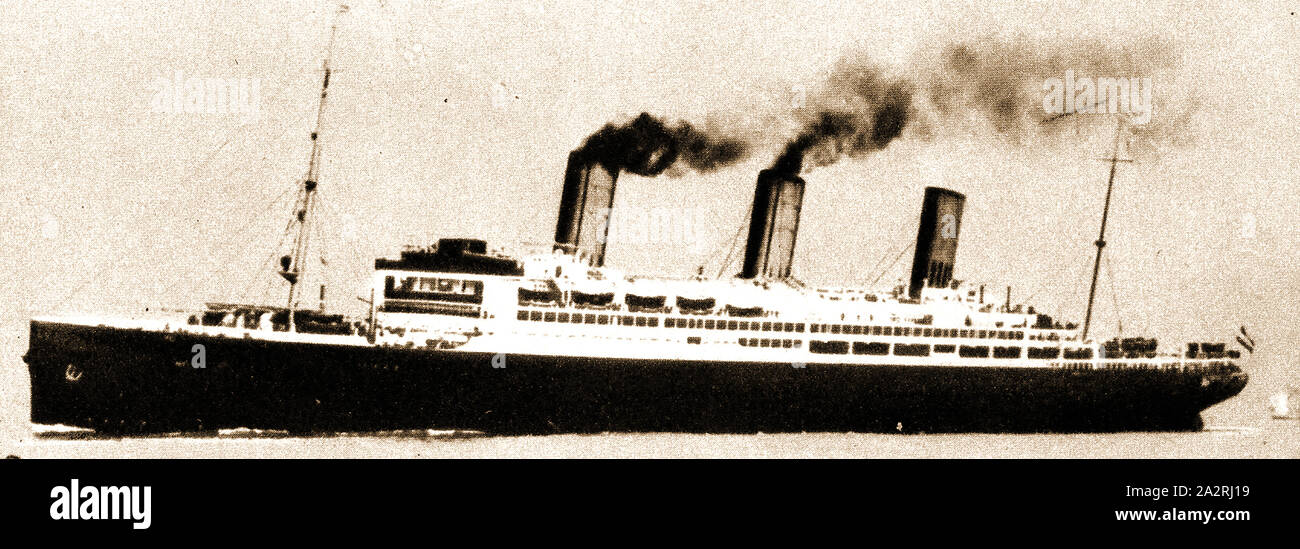 Die S S Leviathan (ursprünglich Vaterland gestartet 1913) ein Passagierschiff, die regelmäßig den Nordatlantik von 1914 bis 1934 kreuzte. Das deutsche Schiff wurde von der US-Regierung beschlagnahmt und umbenannt Leviathan 1927 sowohl als Truppentransporter und das Flaggschiff der United States Lines verwendet wird. Stockfoto