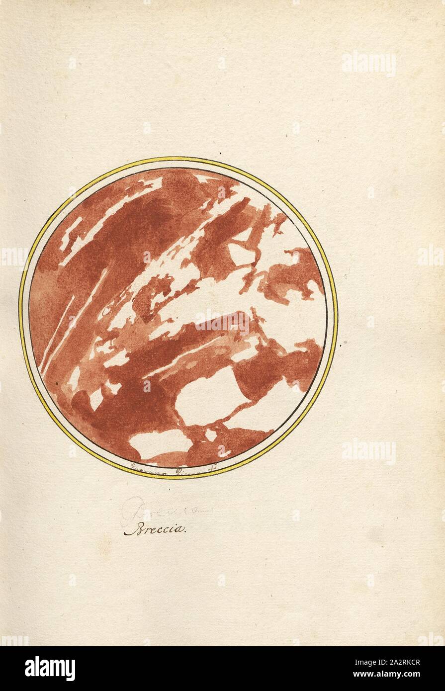 Brekzie, Querschnitt eines Rock, unterzeichnet: Gaetano Piccini F, Abb. 5, S. 17, Piccini, Gaetano (FEC), Gaetano Piccini: [Brekzie antica]. [Rom]: [s. n.], [17. Stockfoto