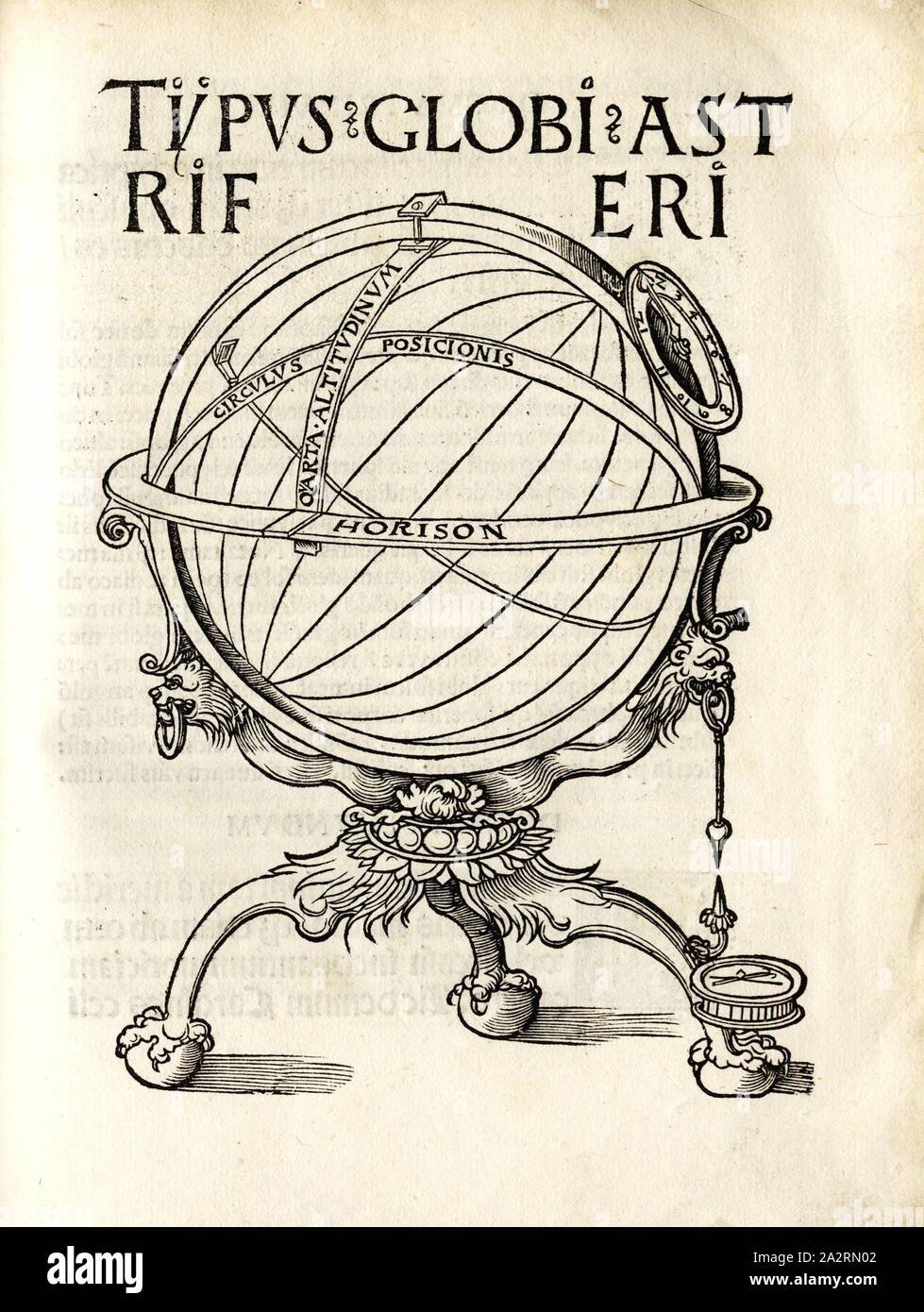 Typus Globi diese Referenzen, Frontispiz mit 16 Century Sky Atlas, Abb. 1, S. 9, 1518, Johannes Schöner Stockfoto