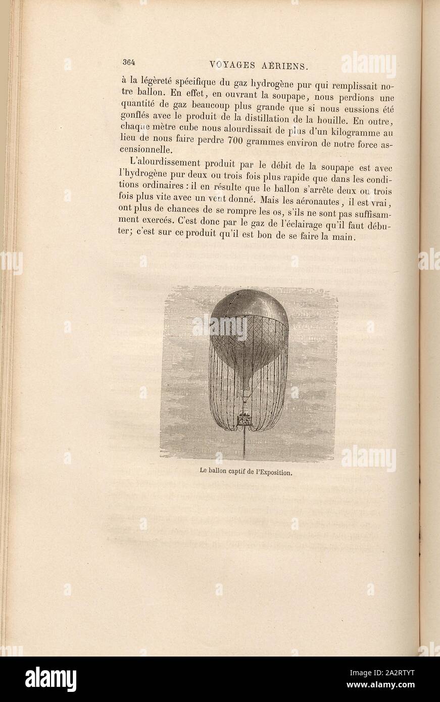 Der fesselballon der Ausstellung, Fesselballon der Weltausstellung in Paris 1878, Abb. 71, S. 364, 1870, James Glaisher; Camille Flammarion; Wilfrid de Fonvielle; Gaston Tissandier: Voyages Aériens. Paris: Hachette, 1870 Stockfoto