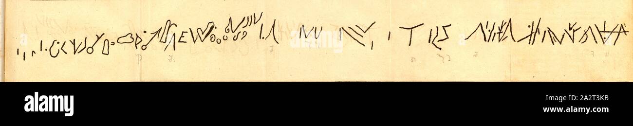 Inschrift Inschrift in der Baarburg auf der rechten Seite des Eingangs, Abb. 2, S. 144, Franz Karl Stadlin : Der grabdenkmäler Kantons Zug erster Theil: enthaltend seine politische Geschichte. Bd. 1, Bl. 3. Luzern: gedruckt bey Xaver Meyer, 1819 Stockfoto