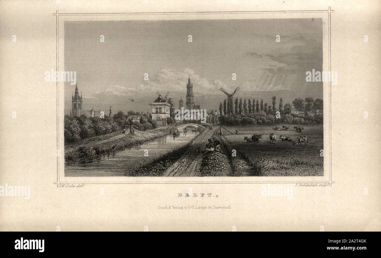 Delft Delft Signiert W Cooke Del F Hablitscheck Sculp S 180 S 253 Cooke J W Del Hablitscheck Franz Sculp 1863 Der Rhein Und Die Rheinlande In Malerischen Original Ansichten Abtheilung 3 Abschnitt