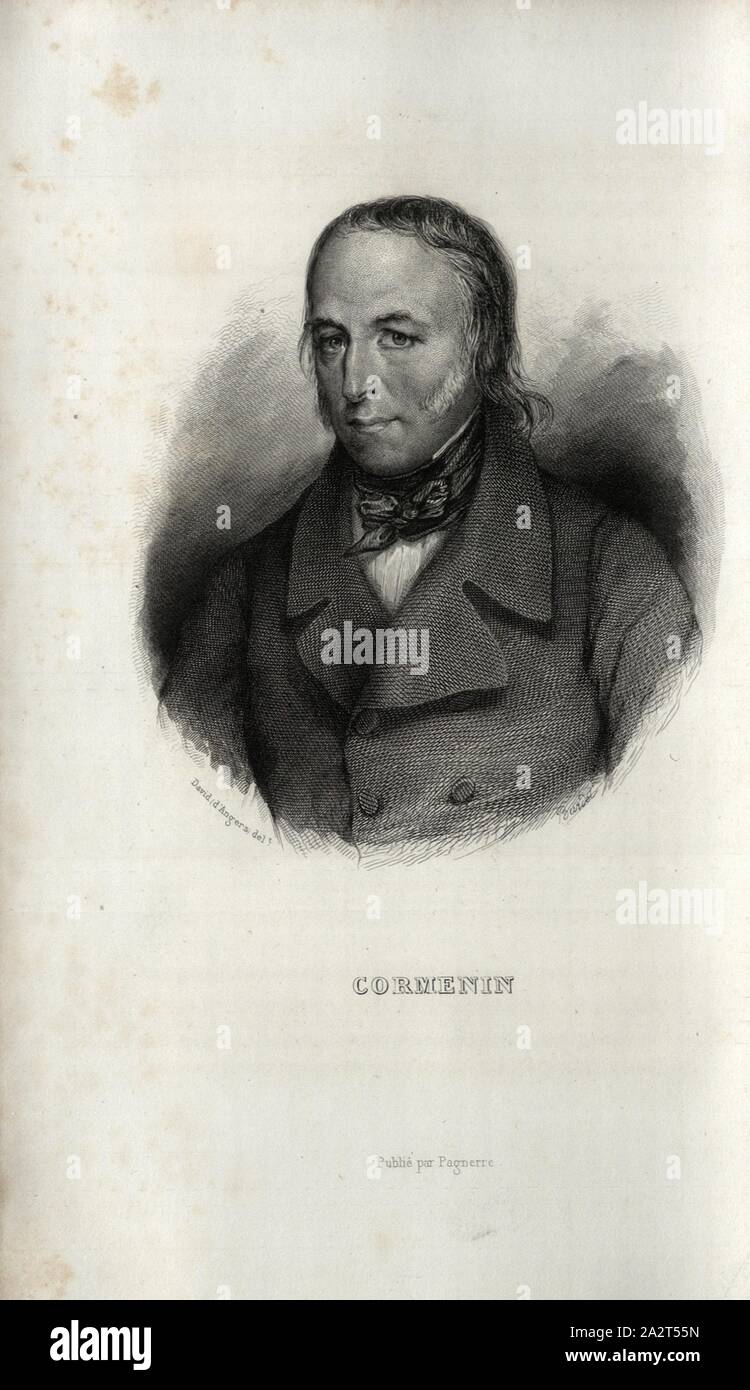 Cormenin, Louis Marie von Lahaye de Cormenin, unterzeichnet: David d'Angers del, Abb. 1, S. 394, Angers, Pierre Jean David de (Del.), Louis Blanc: Révolution Française: Histoire de Dix Ans 1830-1840. Bd. 1, Bl. 4. Paris: Pagnerre, 1848 Stockfoto