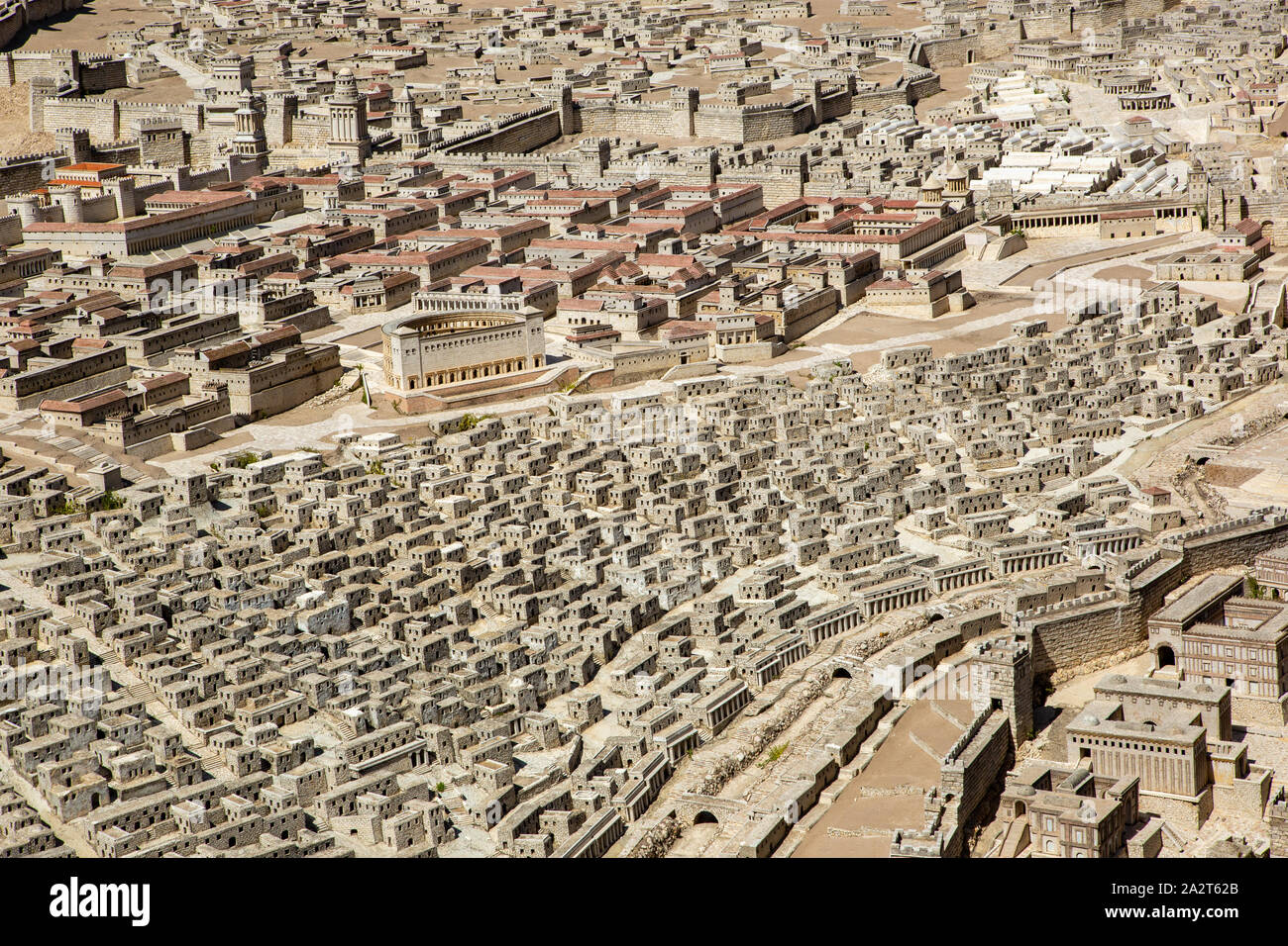 Holyland Modell von Jerusalem Modell der Stadt Jerusalem in der späten Zeit des Zweiten Tempels. Stockfoto