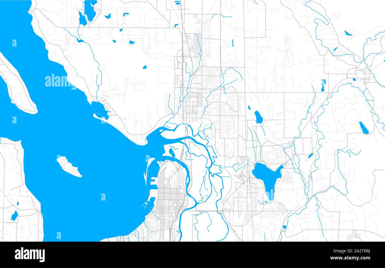 Reich detaillierte Vektor Lageplan von Marysville, Washington, USA. Karte Vorlage für Wohnkultur. Stock Vektor