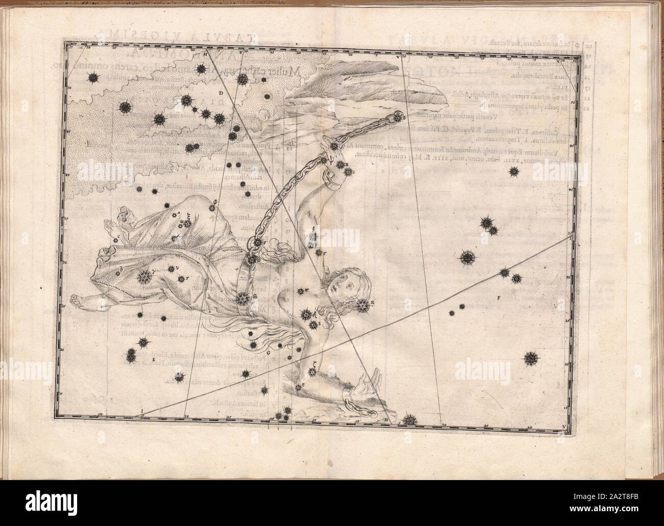 Andromeda, Sternbild Andromeda, S. 70, Bayer, Johann, 1603, Ioannis Bayeri Uranometria omnium asterismorum (...). Augustae Vindelicorum: Excudit Christopherus Mangus, 1603 Stockfoto