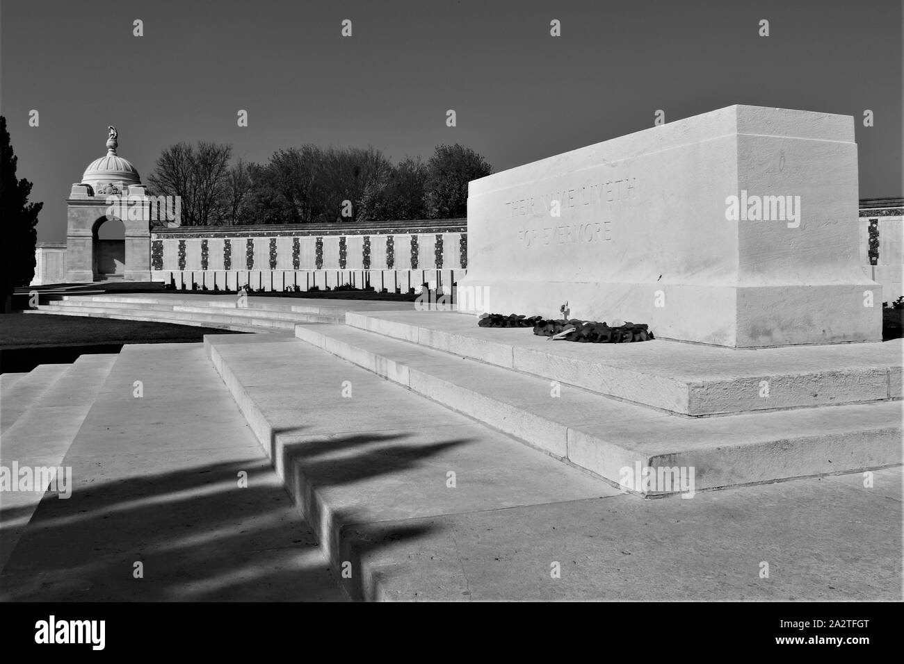 Tyne Cot Friedhof im Ersten Weltkrieg bei Ypern / Ieper Flandern Stockfoto