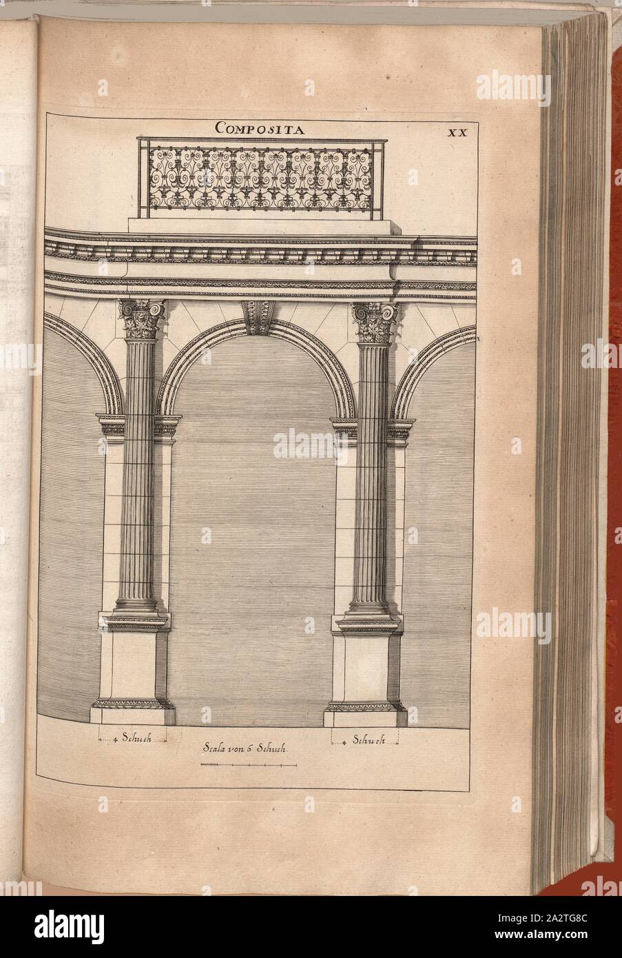 Composite 1, Bögen von Composite um, Abb. 35, XX, nach S. 30, Offizin Endter Nürnberg (Imp.), 1775, Joachim von Sandrart: Teutsche Academie der Bau-Bildhauer- und Maler-Kunst: Worinn sterben Regeln und Lehrsätze of this Künste gegeben, nicht weniger zu sterben mehrerer Erläuterung und Beispiele Beispiele der alten und neuen Künstler in Kupfer beygefüget worden, wie solche in Rom auf das genaueste abgezeichnet sind: nebst den Lebensbeschreibungen und Beispiele der griechischen, römischen und neuen Künstler, ingleichen der Anzeige ihrer vornehmsten Werke. Nürnberg: verlegt in der Johann Andreas Endterischen Handlung Stockfoto