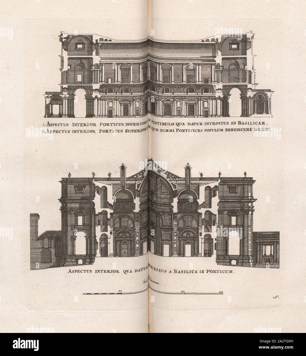 Das Erscheinungsbild des Interieurs ..., der Basilika von St. Peter in Rom, Abb. 61, 5, nach S.94, Offizin Endter Nürnberg (Imp.), 1775, Joachim von Sandrart: Teutsche Academie der Bau-Bildhauer- und Maler-Kunst: Worinn sterben Regeln und Lehrsätze of this Künste gegeben, nicht weniger zu sterben mehrerer Erläuterung und Beispiele Beispiele der alten und neuen Künstler in Kupfer beygefüget worden, wie solche in Rom auf das genaueste abgezeichnet sind: nebst den Lebensbeschreibungen und Beispiele der griechischen, römischen und neuen Künstler, ingleichen der Anzeige ihrer vornehmsten Werke. Nürnberg: verlegt in der Johann Stockfoto