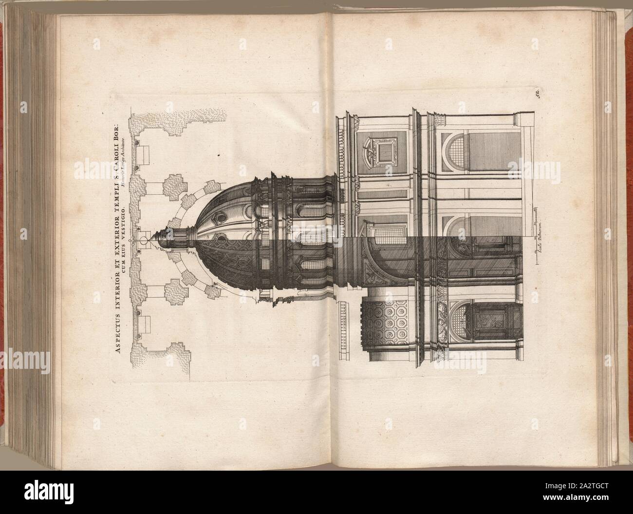 Das Erscheinungsbild der Inneren und Äußeren des Tempels von Saint Charles Bar. Während seiner Bahn Kirche Santi Ambrogio e Carlo in Rom, Abb. 108, 52, nach S.94, Offizin Endter Nürnberg (Imp.), 1775, Joachim von Sandrart: Teutsche Academie der Bau-Bildhauer- und Maler-Kunst: Worinn sterben Regeln und Lehrsätze of this Künste gegeben, nicht weniger zu sterben mehrerer Erläuterung und Beispiele Beispiele der alten und neuen Künstler in Kupfer beygefüget worden, wie solche in Rom auf das genaueste abgezeichnet sind: nebst den Lebensbeschreibungen und Beispiele der griechischen, römischen und neuen Germany Stockfoto
