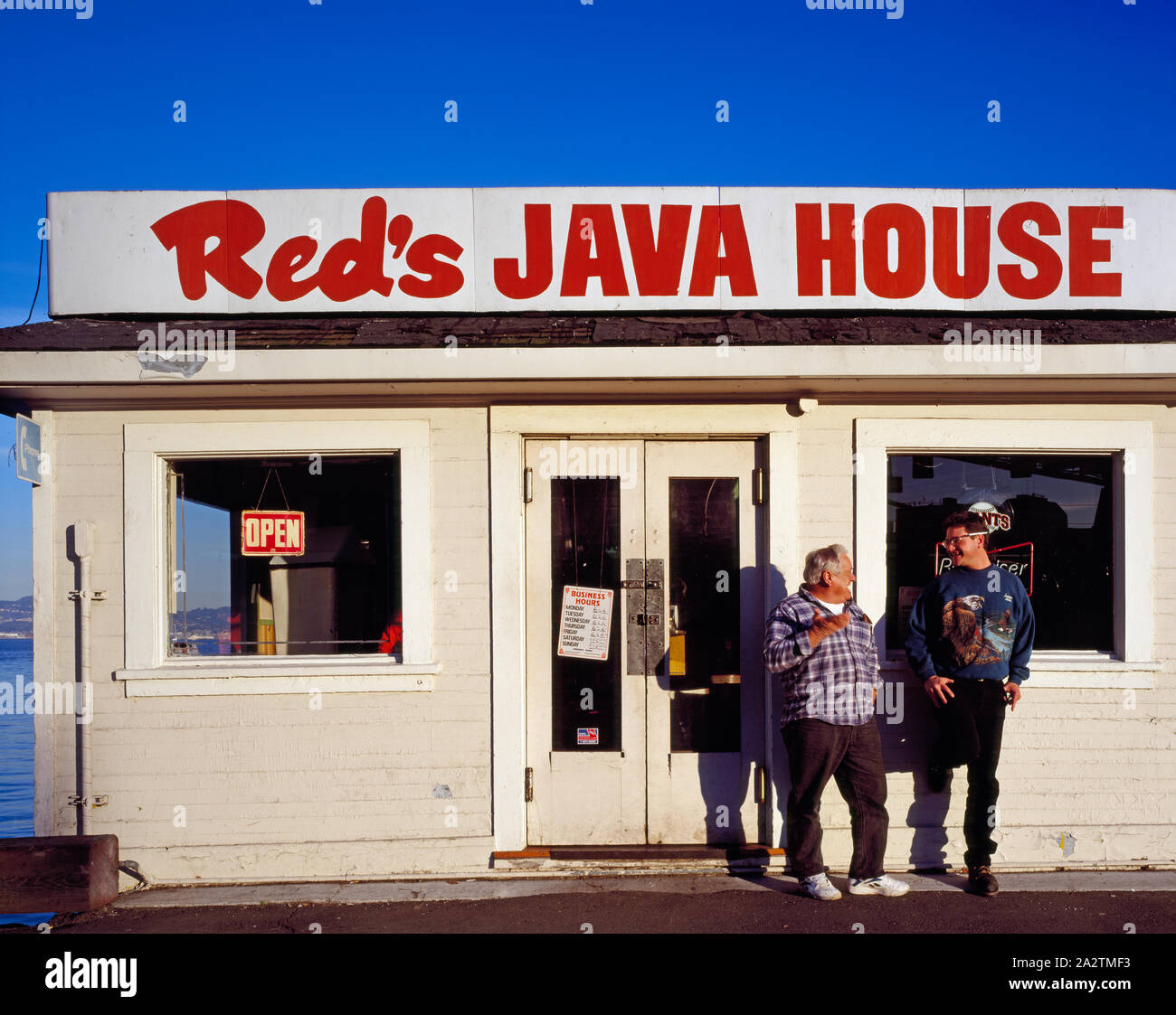 Red's Java House ist ein langjähriger Frühstück und Sandwich Gelenk durch Longshoremen frequentiert, San Francisco, Kalifornien Stockfoto