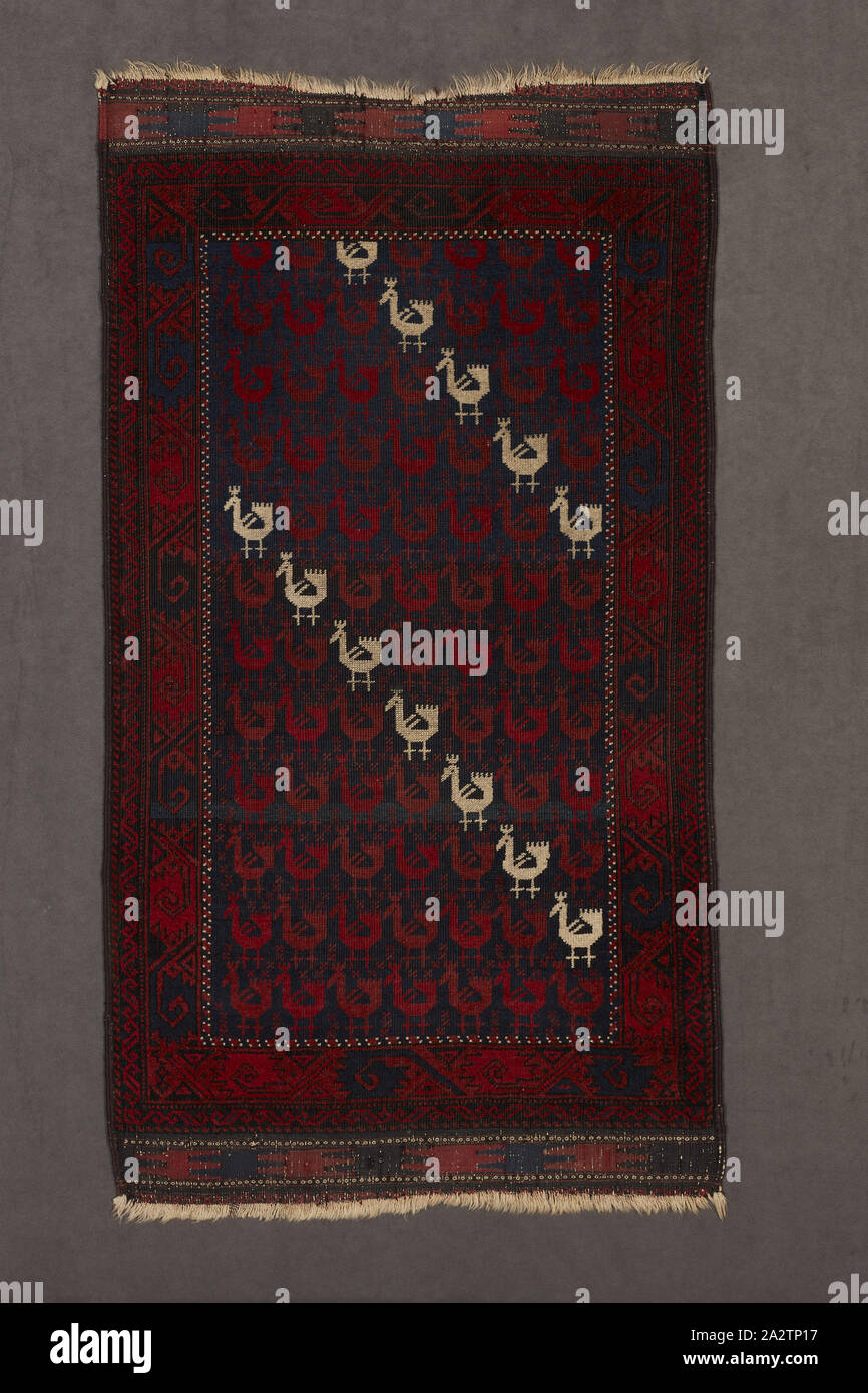 Teppich "Baluchi" Menschen, 1870-1900, Wolle, 28 x 51 cm, Textil und Mode Kunst Stockfoto