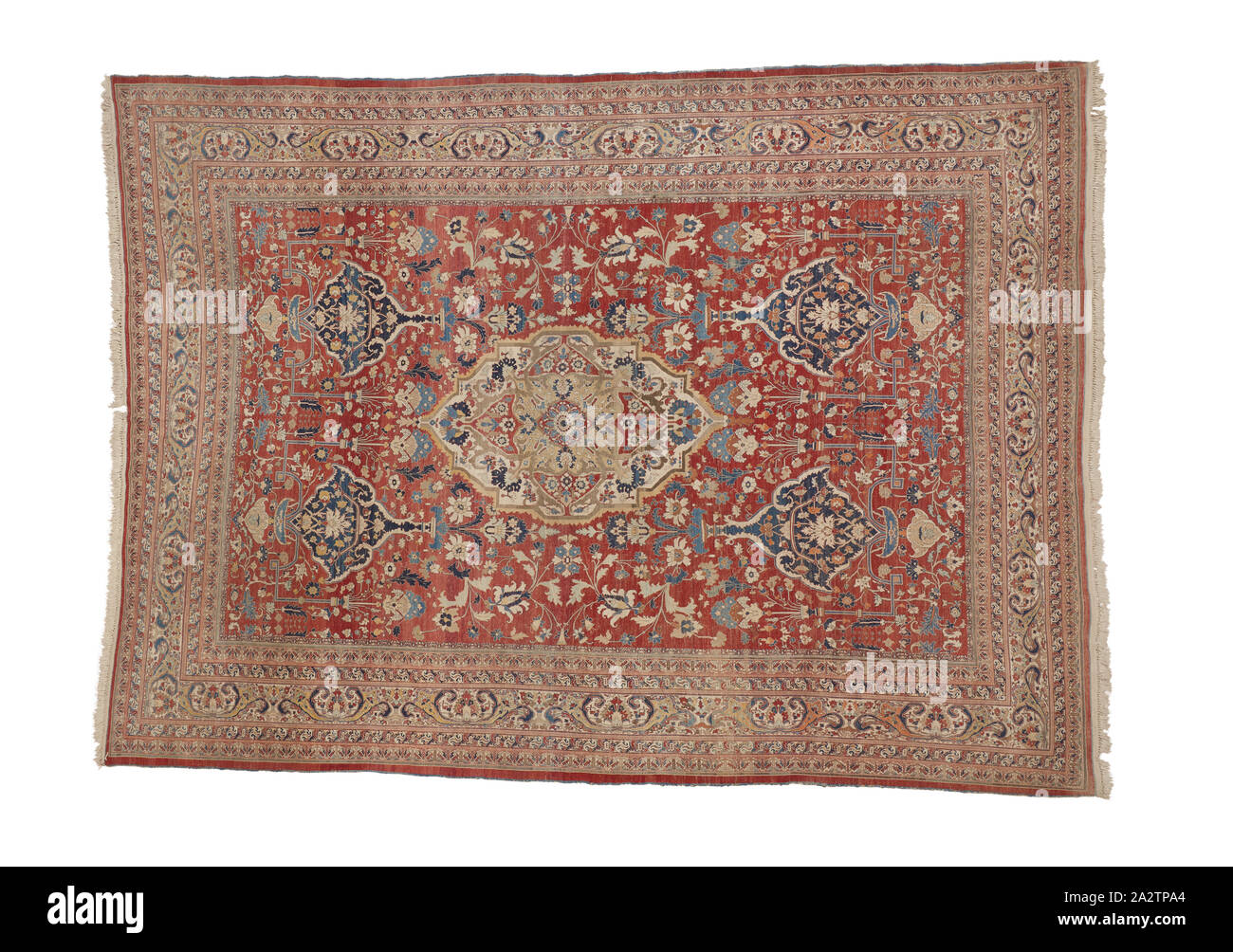 Teppich, 1880s-1890 s, Seide, Seide pile Warp 625 Knoten pro Zoll, 120-3/4 x 166-1/2-in., Textil und Mode Kunst Stockfoto