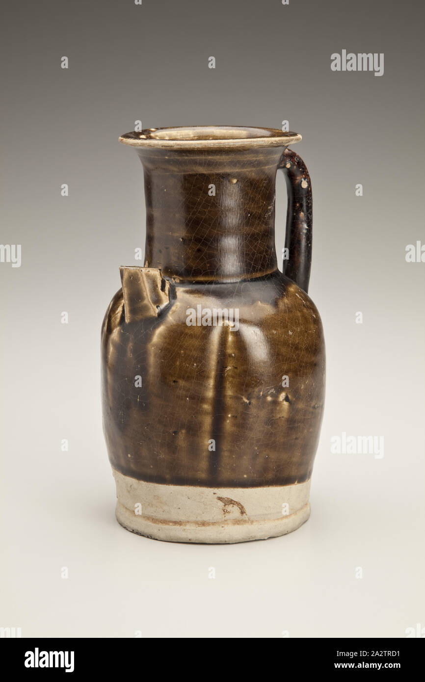 Melone-förmige Ewer, Steinzeug (changsha Ware), H: 6-1/2-in., Asiatische Kunst Stockfoto