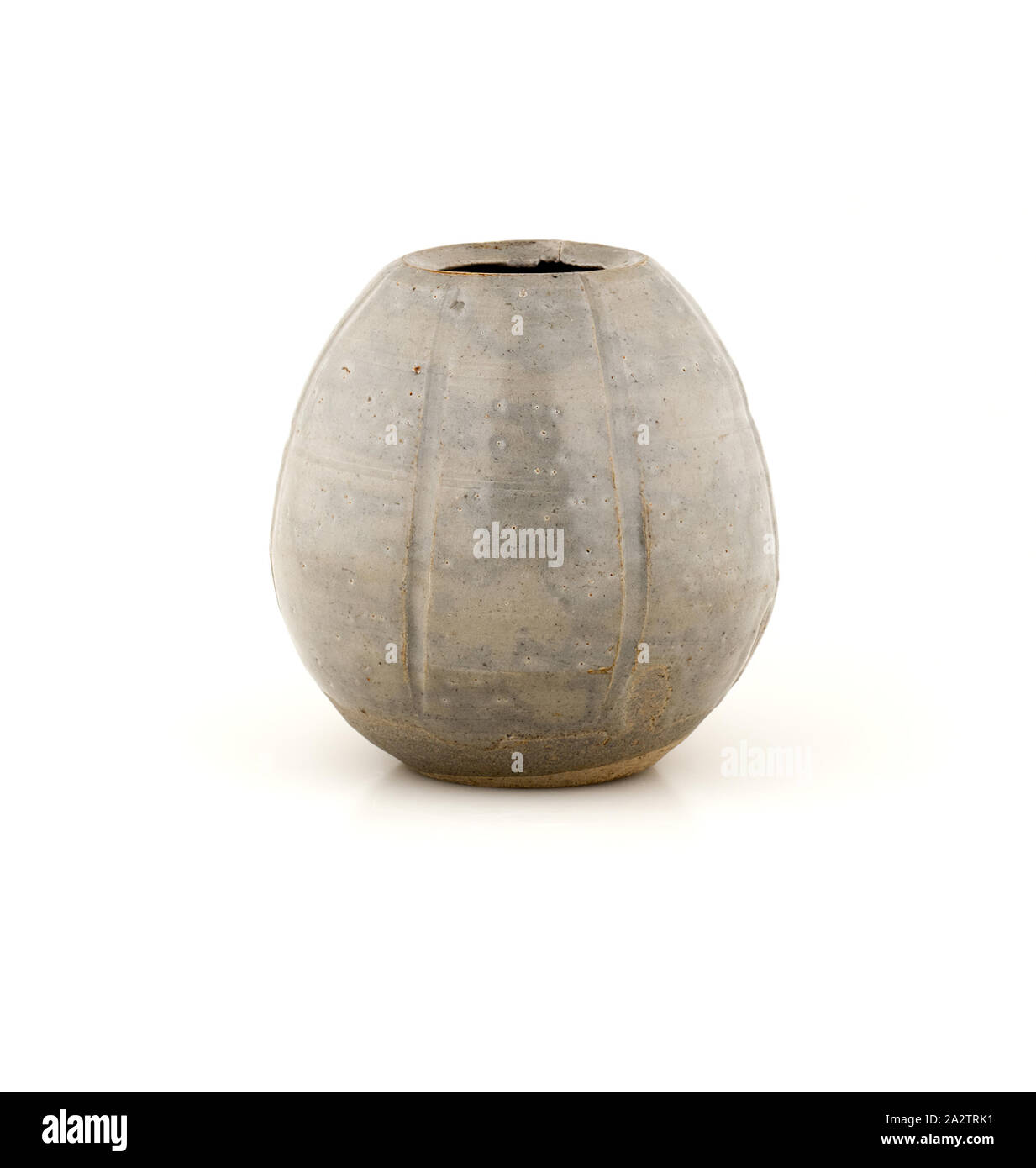 Jar, grau lasiert, 3-1/4 h, Asiatische Kunst. Stockfoto