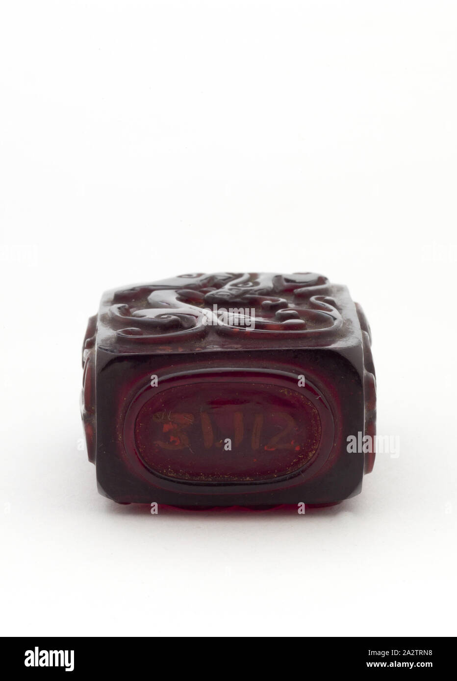 Schnupftabak Flasche, Glas, 2-1/2 x 1 x 2,4 cm, Asiatische Kunst Stockfoto