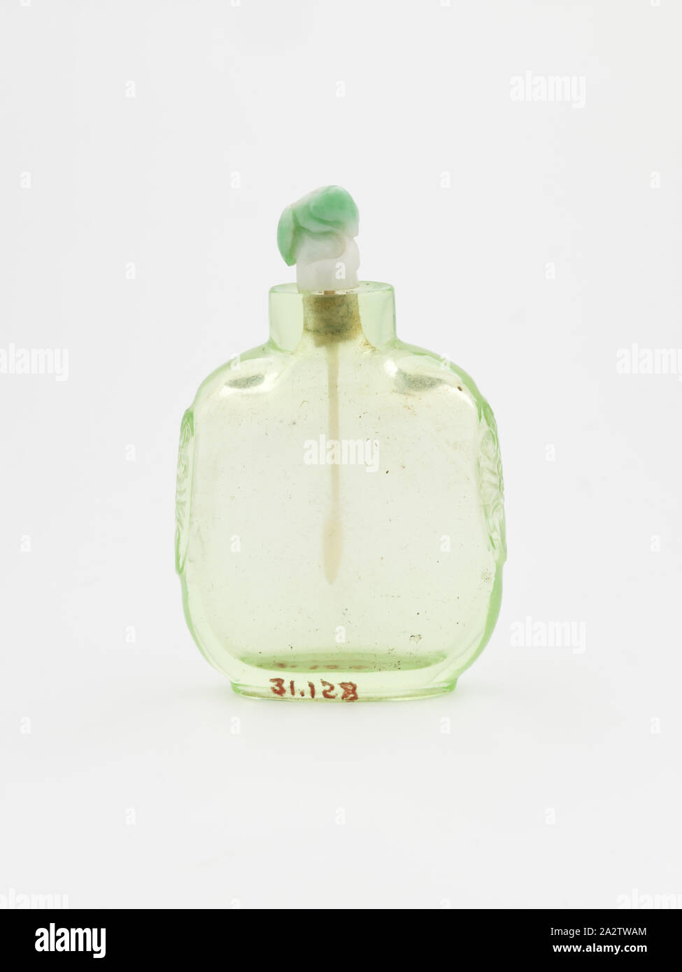 Schnupftabak Flasche mit Deckel, Glas, 3-1/4-in., Asiatische Kunst Stockfoto