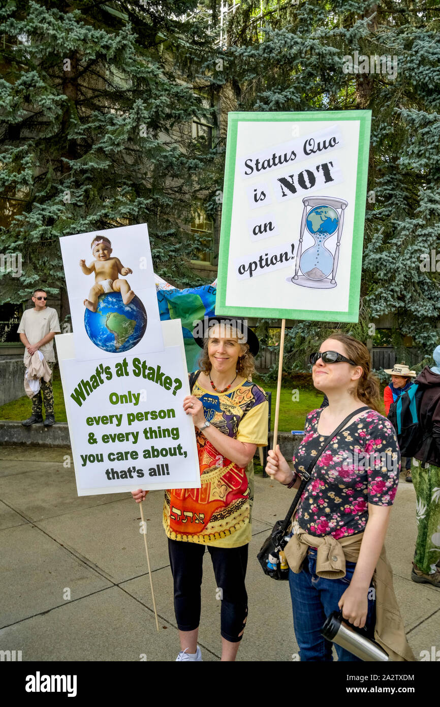 Freitags für Zukunft, Student led Klima Streik, Nelson, British Columbia, Kanada Stockfoto
