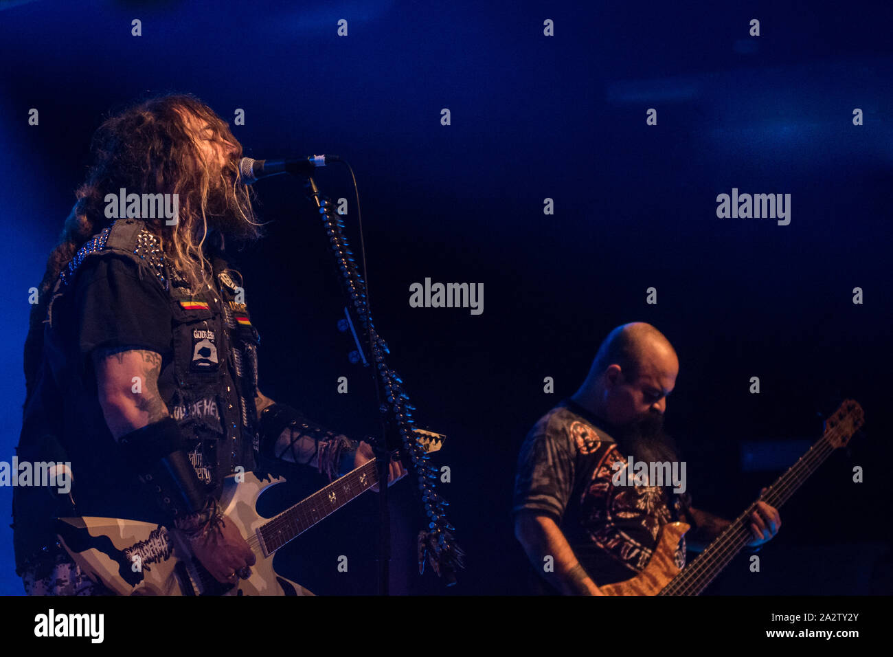 Mailand, Italien. Vom 5. Dezember 2017. Brasilianische band Cavalera Conspiracy mit Max und Igor Cavalera führt bei Live-Musik-Club. Brambilla Simone Fotografie Stockfoto