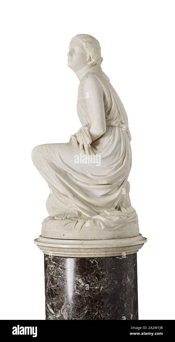 Ruth Nachlese, Randolph Rogers (American, 1825-1892), 1860, Marmor auf Pflaume Marmorsockel, 35-1/2 x 20 x 20 cm, Amerikanische Malerei und Skulptur bis 1945 Stockfoto