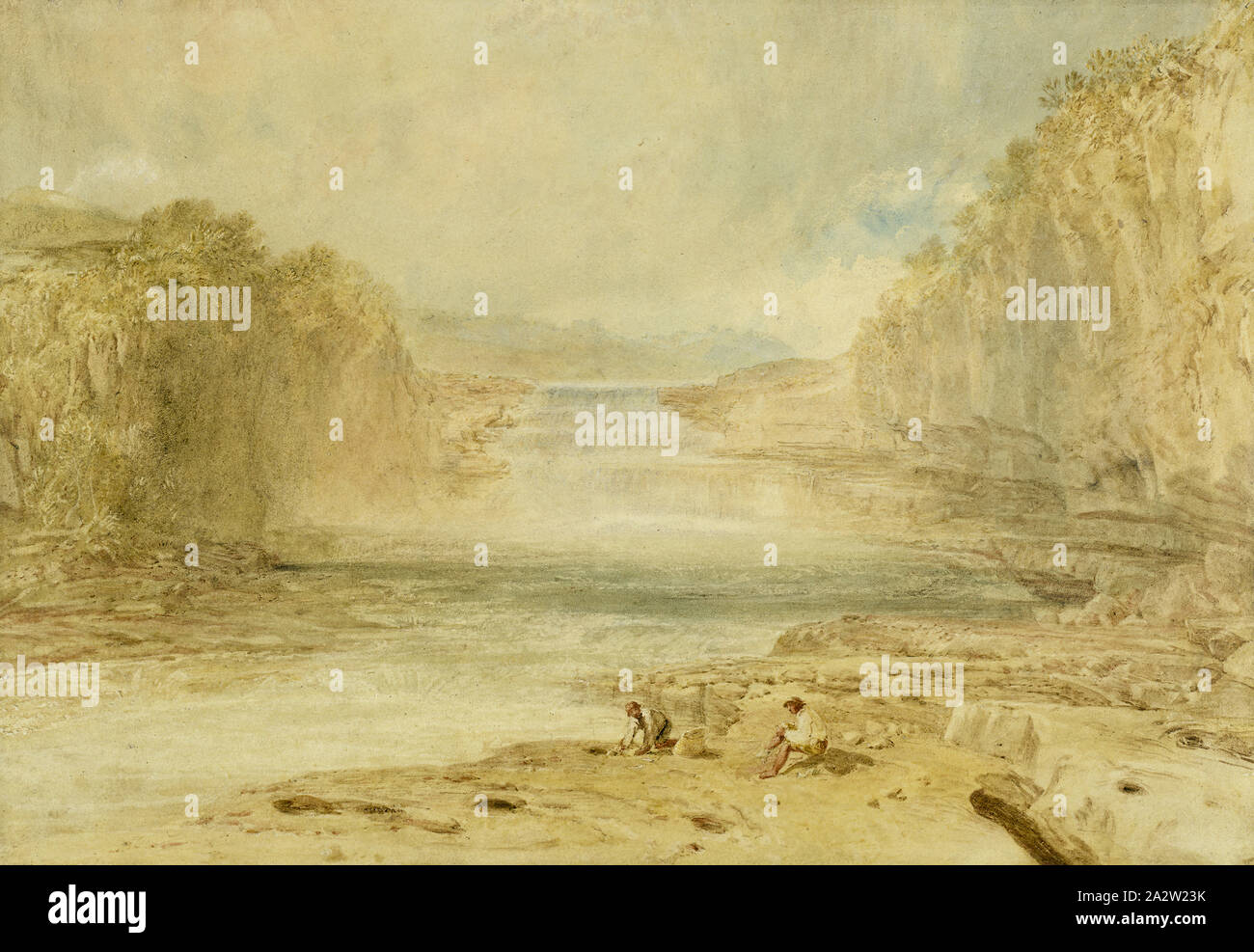 Aysgarth Kraft, Richmondshire, Joseph Mallord William Turner (Englisch, 1775-1851), 1817, Aquarell über Bleistift auf Papier festgelegt, 11-1/2 x 16-3/8-in.-Tinte unterzeichnet, L.L.: J. M.W. Turner R.A Stockfoto