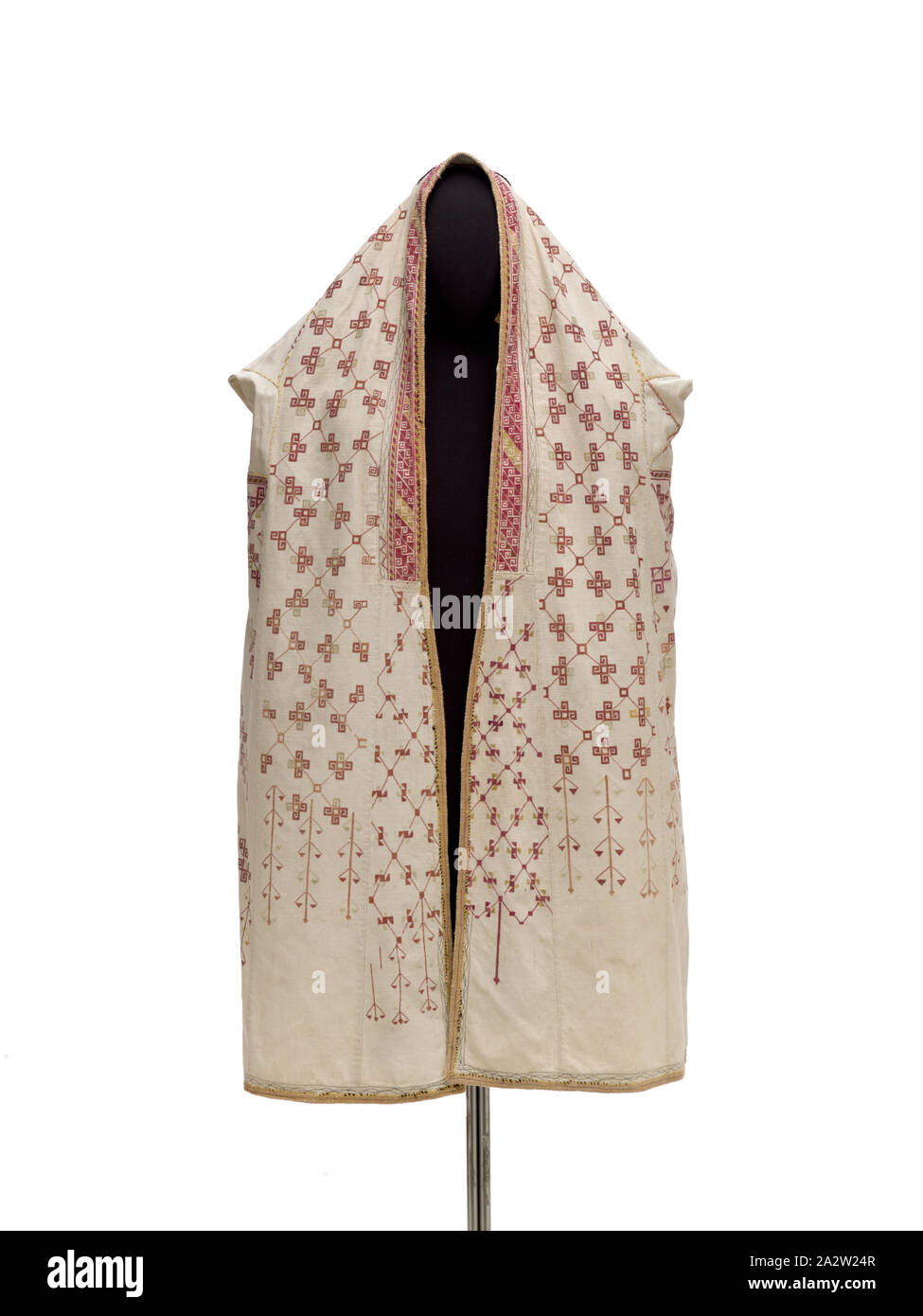 Woman's Mantel, Karakalpak Menschen, Ende 1800, Baumwolle mit Seide, Stickerei, Textilien und Mode Kunst Stockfoto