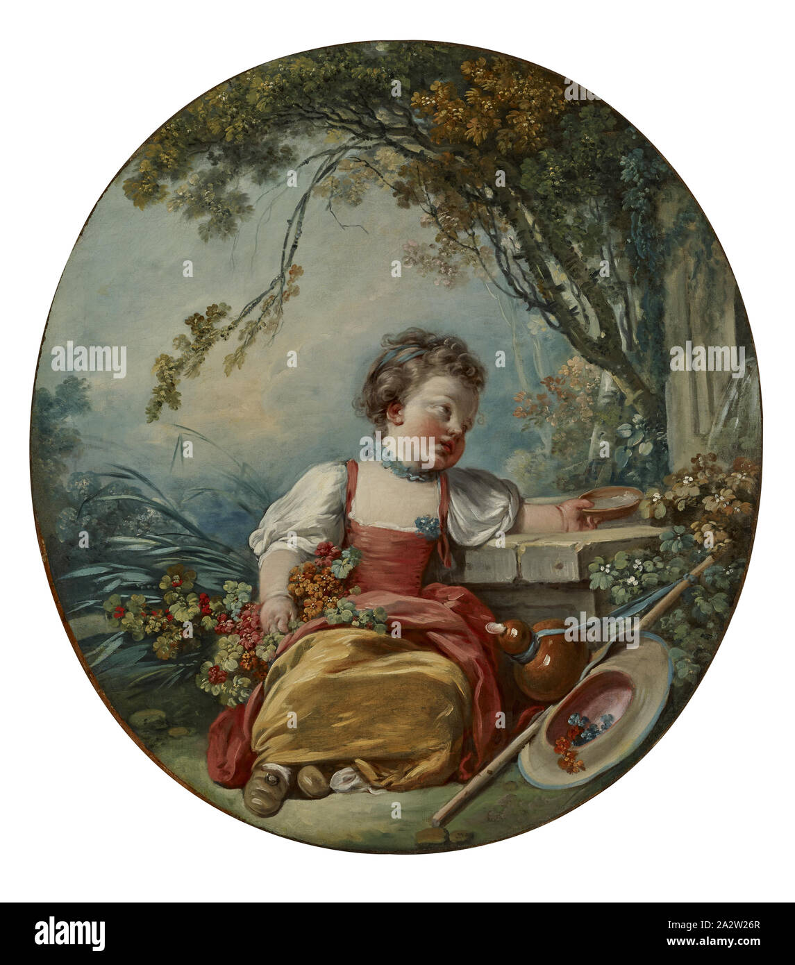 Die Little Pilgrim, Jean-Honoré Fragonard (Französisch, 1732-1806), ca. 1754, Öl auf Leinwand, 16 x32-5/29-15/16 in., Europäische Malerei und Skulptur vor 1800 Stockfoto