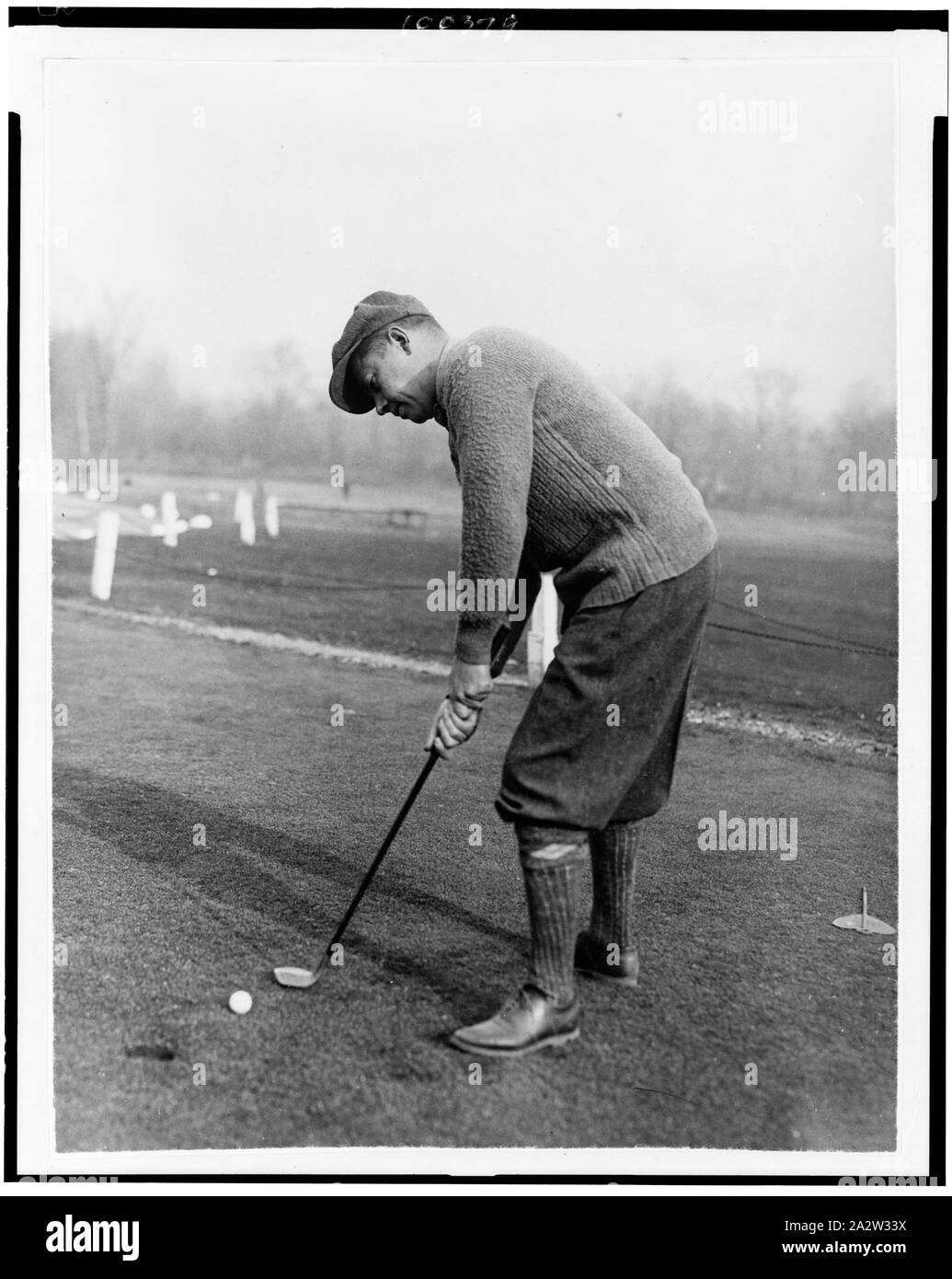 Reinald Werrenrath, amerikanischer Opern Bariton, Putting Golf ball Stockfoto