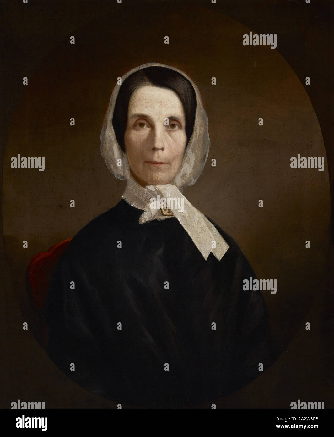 Portrait von Frau Abraham Hendricks, Unbekannt, Datum unbekannt, Öl auf Leinwand, 30 x 25 in. (Leinwand)34-1/2 x 29-1/4 x 2-1/4 in. (Gerahmt), amerikanische, Amerikanische Malerei und Skulptur bis 1945 Stockfoto