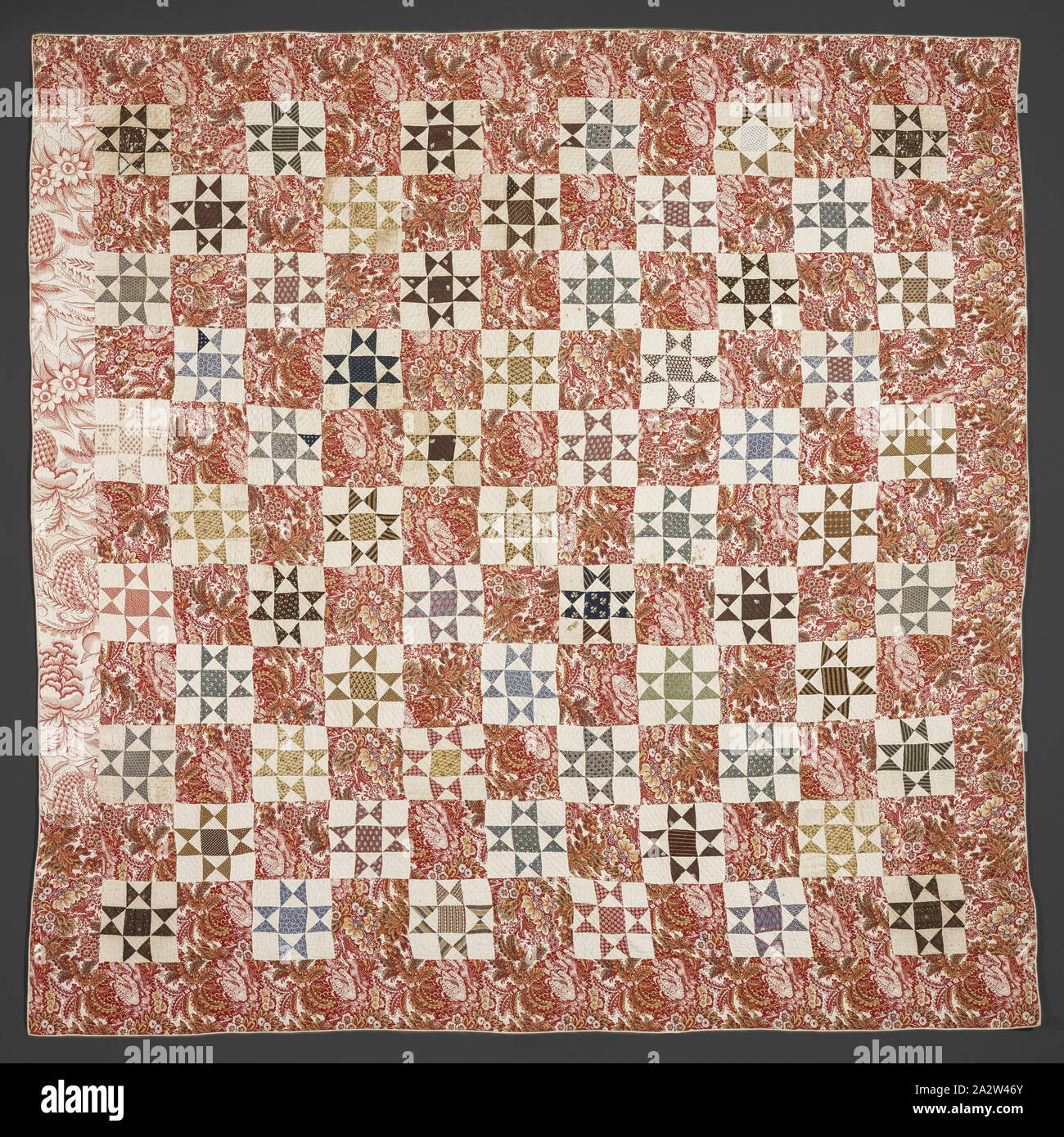 Quilt (Variable Star), Catherine Backinstos (Amerikanische, ca. 1760-1800), 1775-1783, Baumwolle, zusammengesetzt und gesteppten, 96-1/2 x 96 in., Textil und Mode Kunst Stockfoto