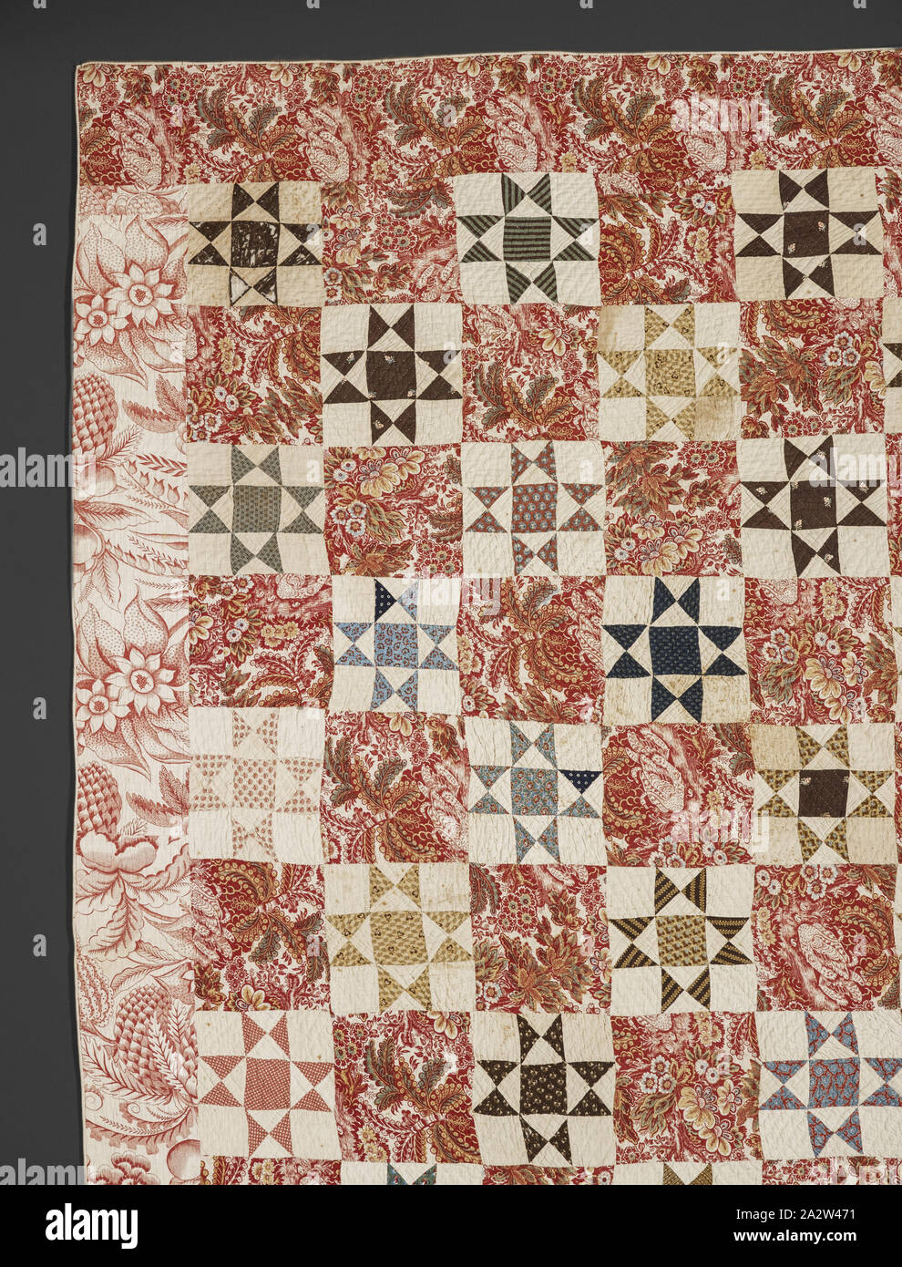 Quilt (Variable Star), Catherine Backinstos (Amerikanische, ca. 1760-1800), 1775-1783, Baumwolle, zusammengesetzt und gesteppten, 96-1/2 x 96 in., Textil und Mode Kunst Stockfoto
