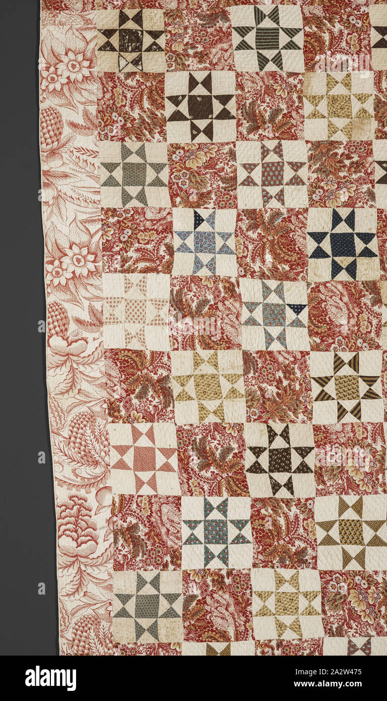 Quilt (Variable Star), Catherine Backinstos (Amerikanische, ca. 1760-1800), 1775-1783, Baumwolle, zusammengesetzt und gesteppten, 96-1/2 x 96 in., Textil und Mode Kunst Stockfoto