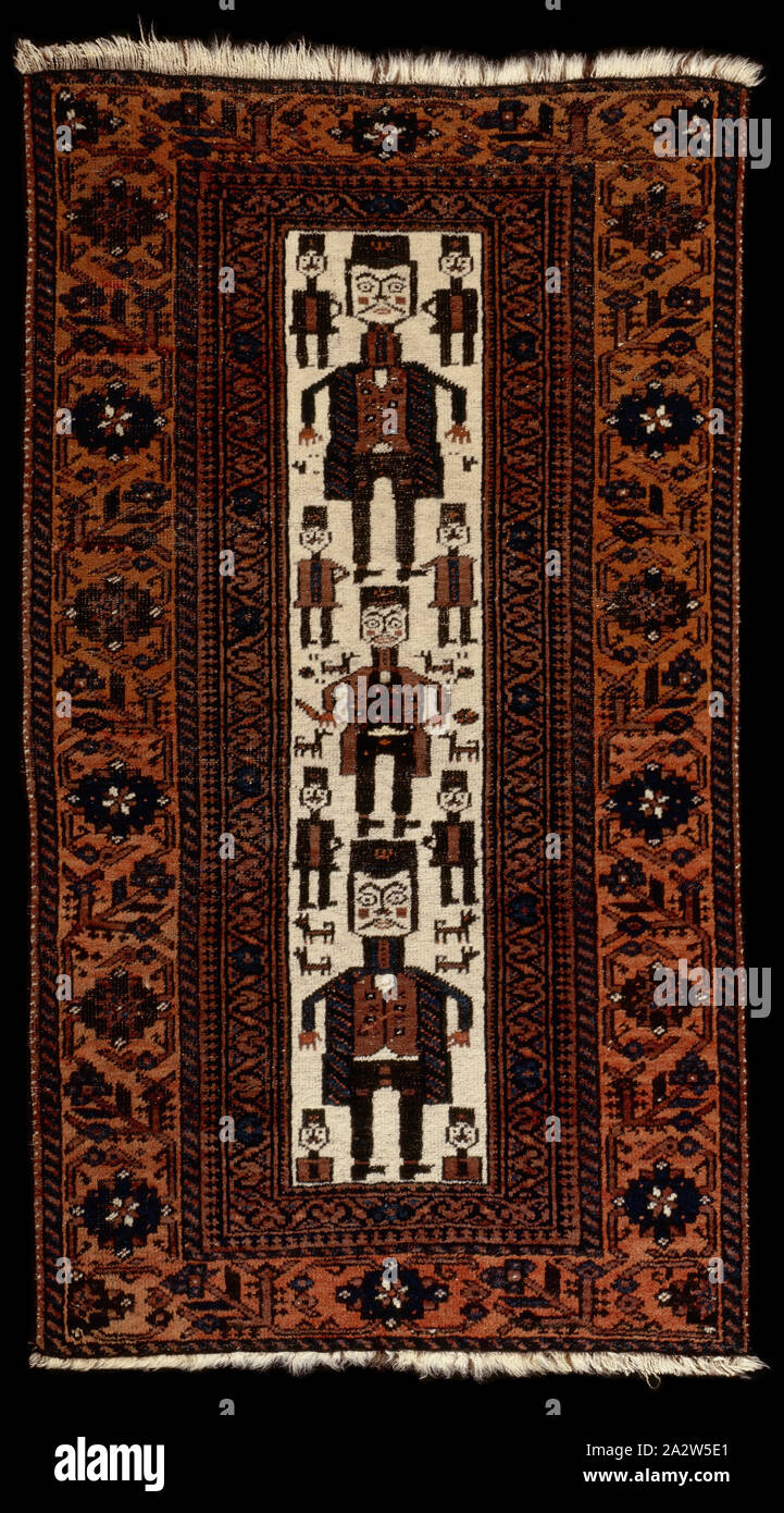 Teppich "Baluchi" Menschen, Anfang des 20. Jahrhunderts, Wolle, 56-1/4 x 30-1/6 in., Textil und Mode Kunst Stockfoto