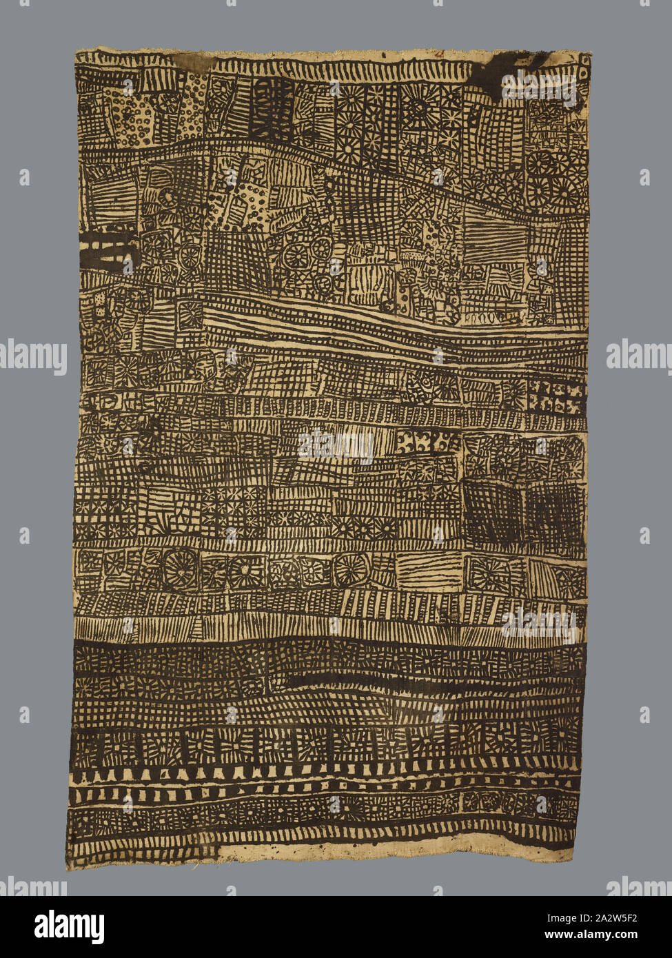 Hunter's Tuch (Schlamm Tuch), Bamana, 1960er Jahre, Baumwolle, widerstehen - mit Schlamm gefärbt, 43 x 67 in., 109,2 x 170,2 cm, Textil und Mode Kunst Stockfoto