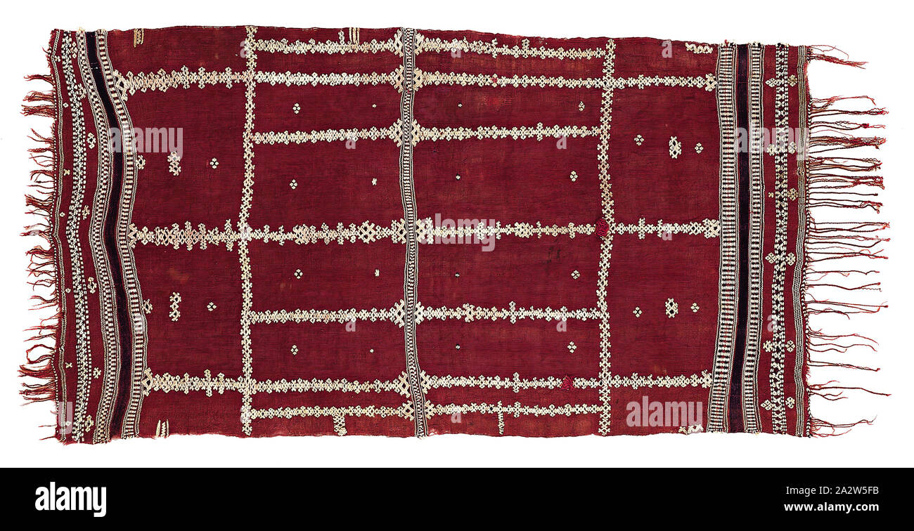 Woman's Kopftuch, Ida Ou Nadif, Berbervölker, 1925-1950, Wolle, Baumwolle, 51-3/4 x 25 in. (Mit Fransen) 45-3/16 x 3/4 in., Textil und Mode Kunst Stockfoto