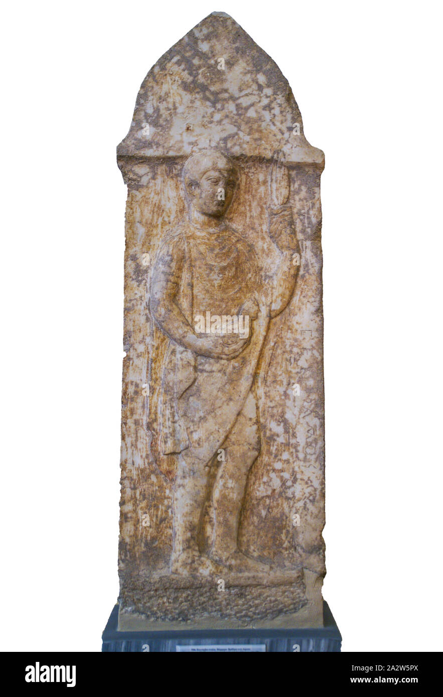 Nationales Archäologisches Museum - Athen, Griechenland. Altes Grab Stele Stockfoto