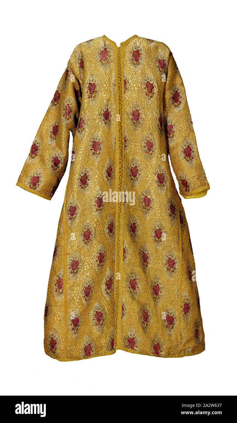 Woman's Robe, marokkanische, um 1970, Rayon und metallischen Fäden, L: 56-1/2-in., Textil und Mode Kunst Stockfoto