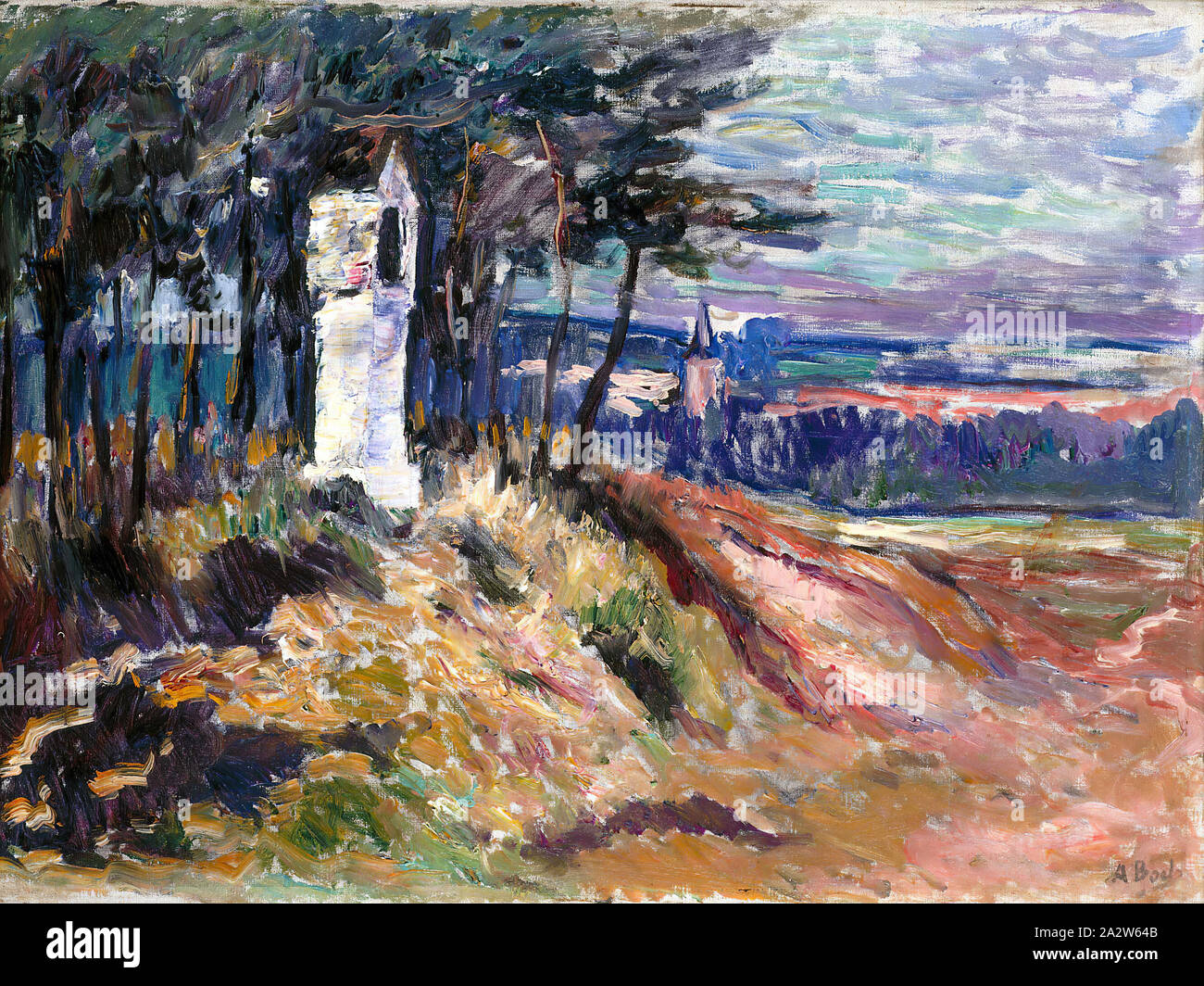 Ohain. Die St. Anna Kapelle, Anna Boch (Belgisch, 1848-1936), ca. 1911-1915, Öl auf Leinwand, 17-5/8 x 23-11/16 in., Europäische Malerei und Skulptur 1800-1945 Stockfoto