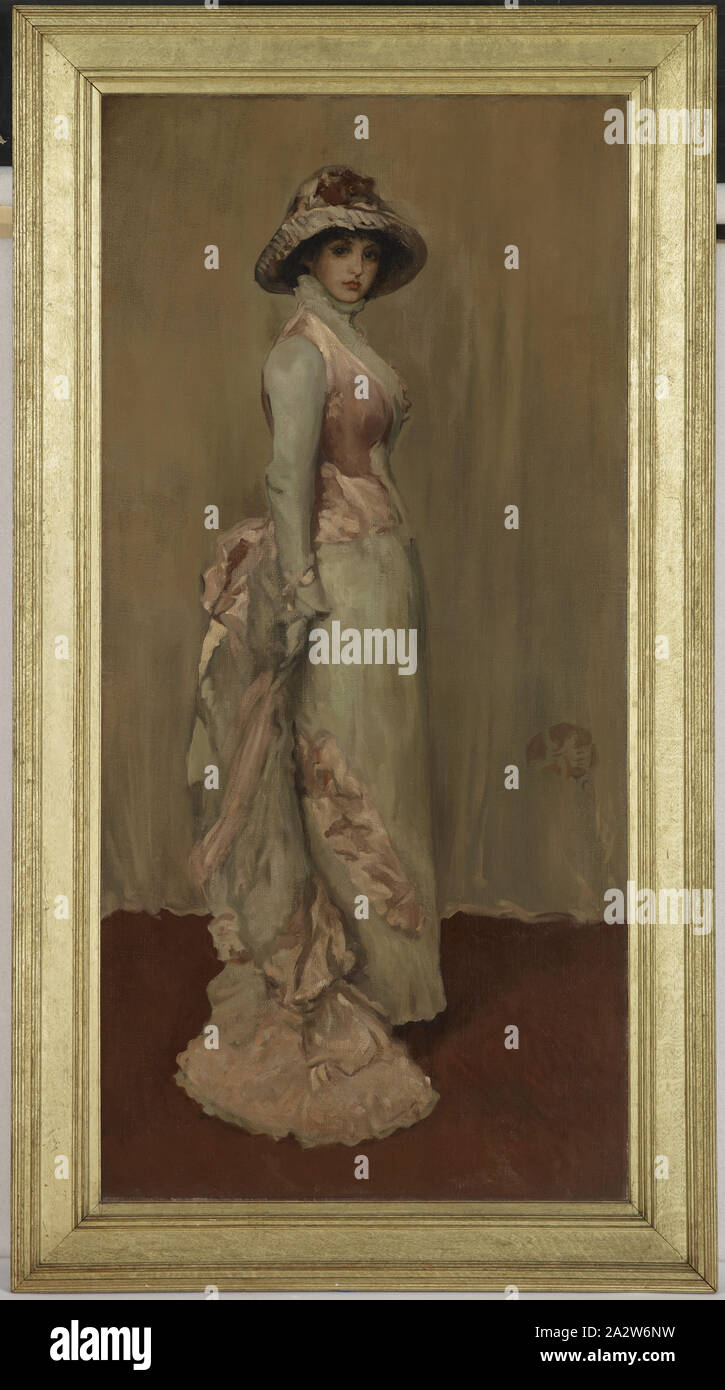 Harmony in Pink und Grau: Lady Meux, nachdem James Abbott Mcneill Whistler (American, 1834-1903), ca. 1916, Öl auf Leinwand, 76 x 36-5/16 in. 86 x 47-5/8-in. (Gerahmt), Amerikanische Malerei und Skulptur bis 1945 Stockfoto