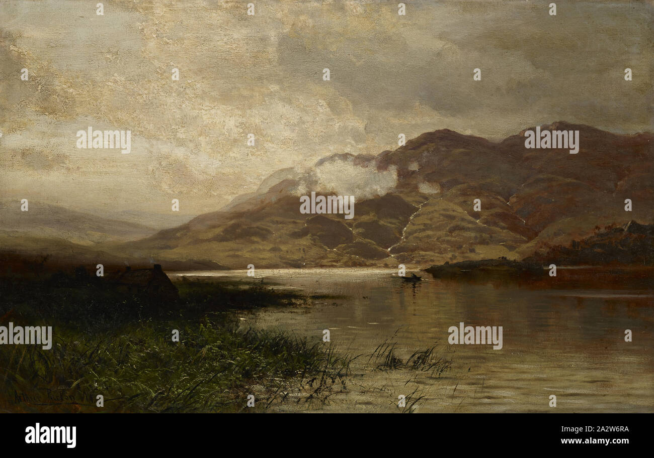 Loch Lomond, Arthur Parton (American, 1842-1914), ca. 1886, Öl auf Leinwand, 25-1/2 x 40-1/4-in. (Canvas) 33 x 47-3/4 x 2-3/4 in. (Gerahmt), Signiert, l: Arthur Parton N.A., Amerikanische Malerei und Skulptur bis 1945 Stockfoto