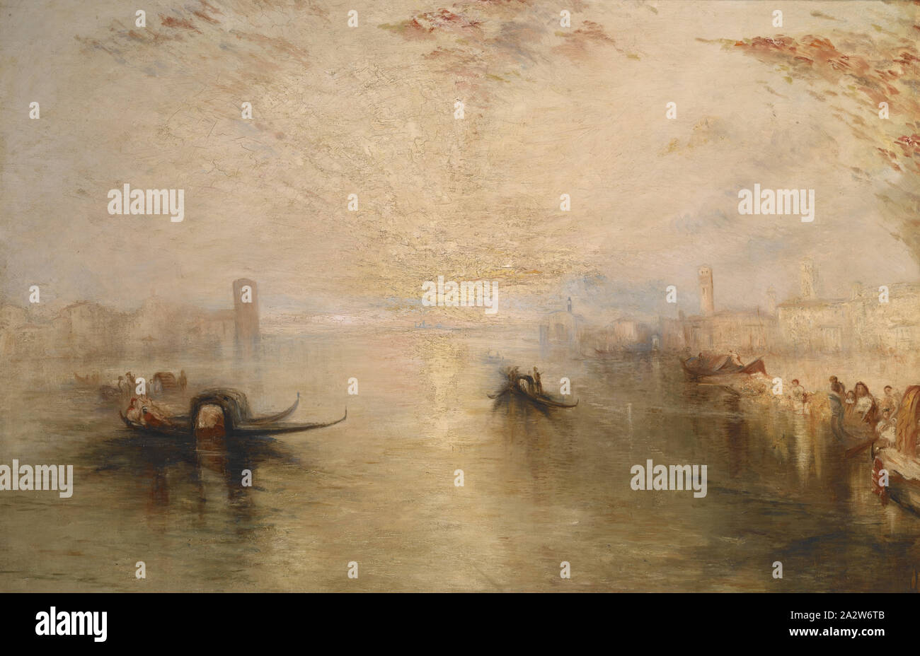 San Benedetto in Richtung Fusina (nach Turner), James Baker Pyne (Englisch, 1800-1870), Öl auf Leinwand, 23-7/8 x 36-1/8-in., L.R.: J. M.W.T., europäische Malerei und Skulptur 1800-1945 Stockfoto